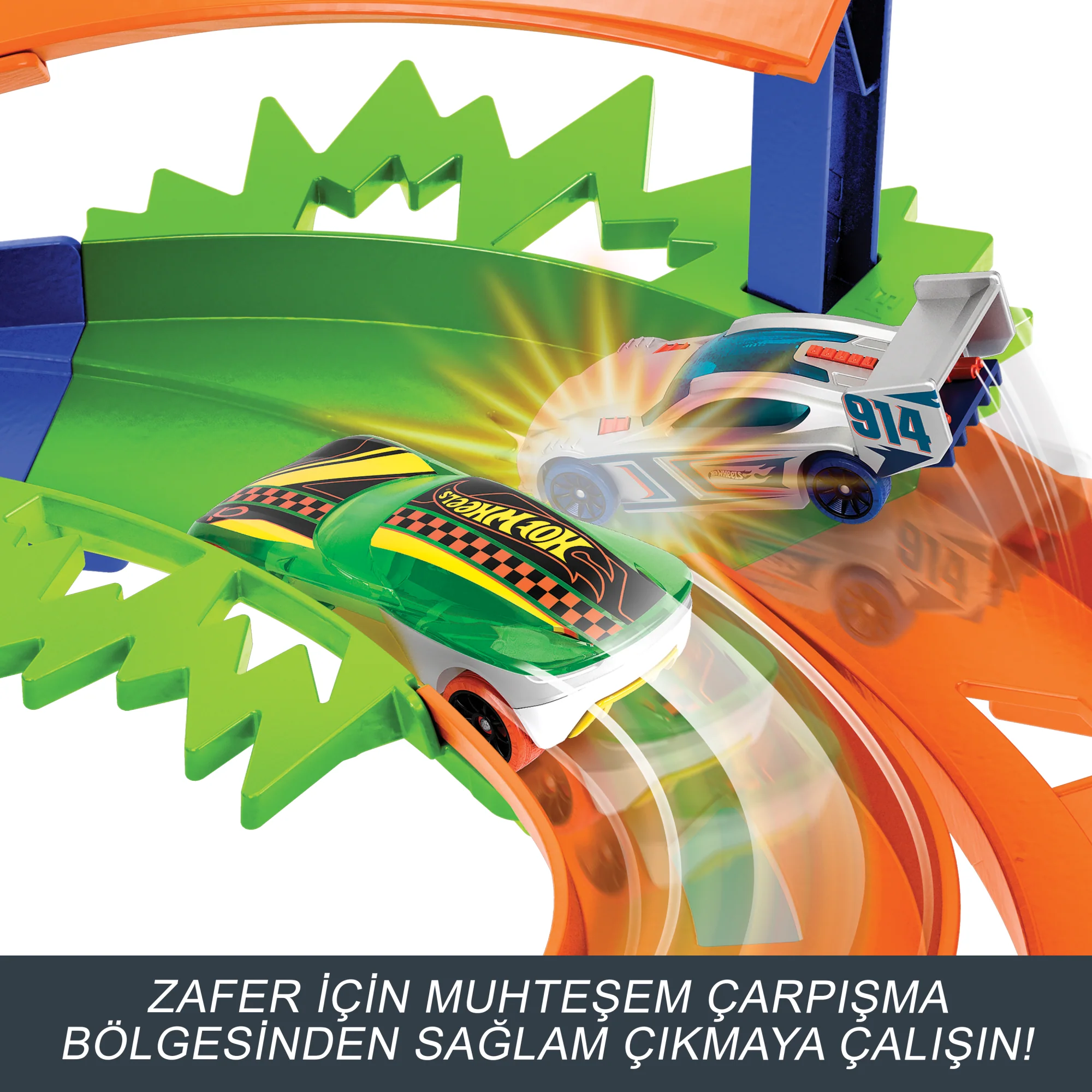 Hot Wheels İkili Yarış Ve Akrobasi Pisti, 2 Adet 1:64 Ölçekli Oyuncak Araba, Kolayca Saklanabilir - Image 5