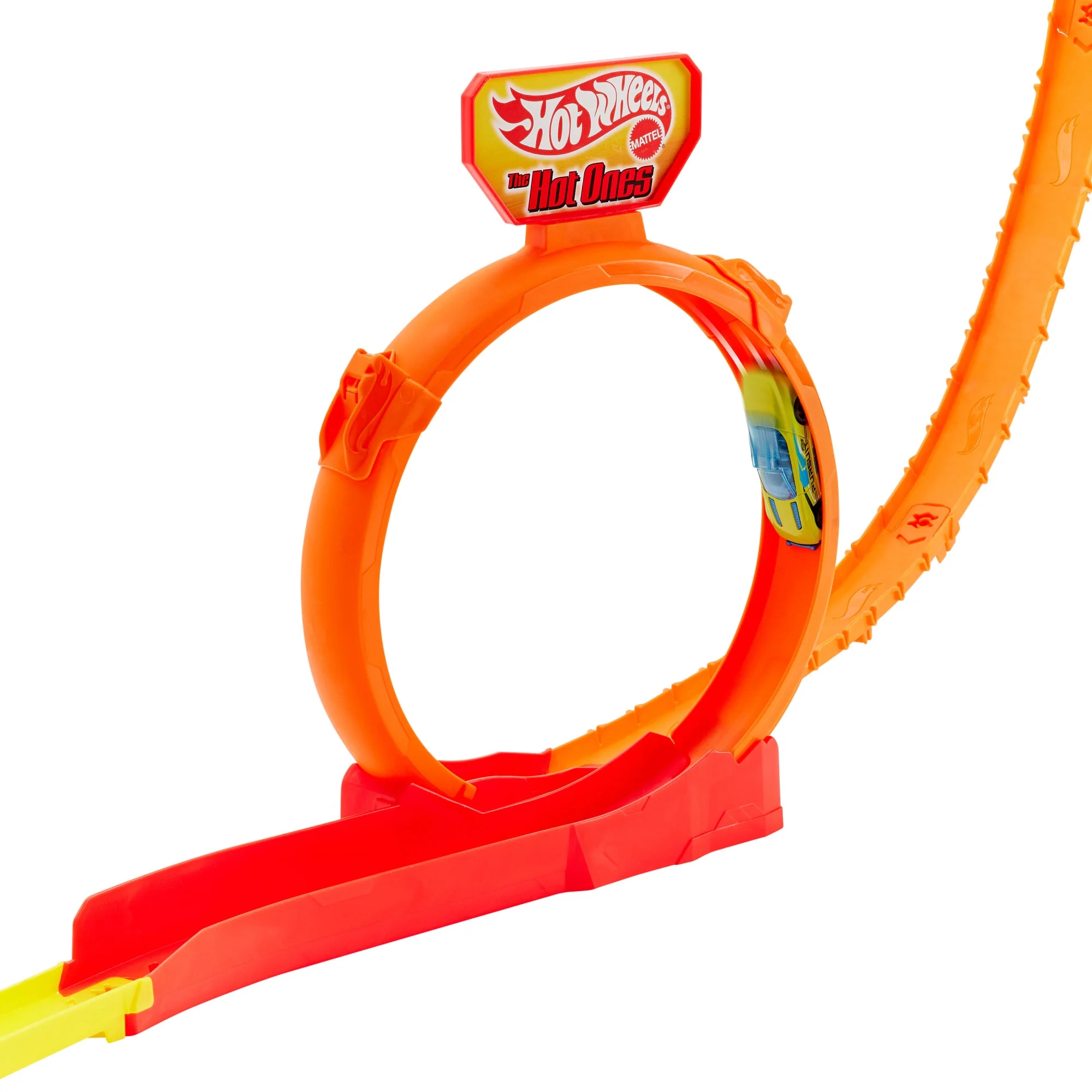 Hot Wheels Action Hot Ones Kaskaderski skok Tor wyścigowy Zestaw + 1 samochód w skali 1:64 Zabawka 3+ - Image 3