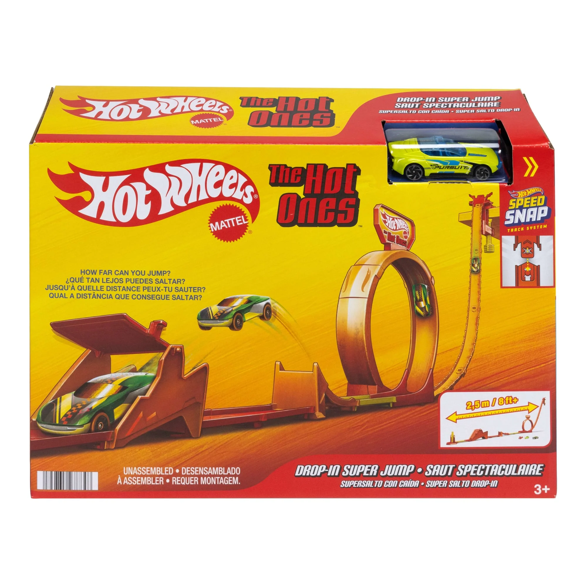 Hot Wheels Action Hot Ones Kaskaderski skok Tor wyścigowy Zestaw + 1 samochód w skali 1:64 Zabawka 3+ - Image 7