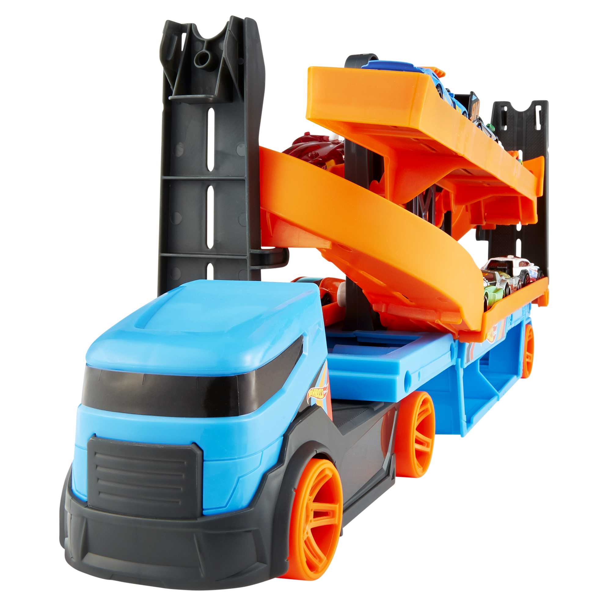 Hot Wheels Lift & Launch Hauler + 10 Cars - Image 2