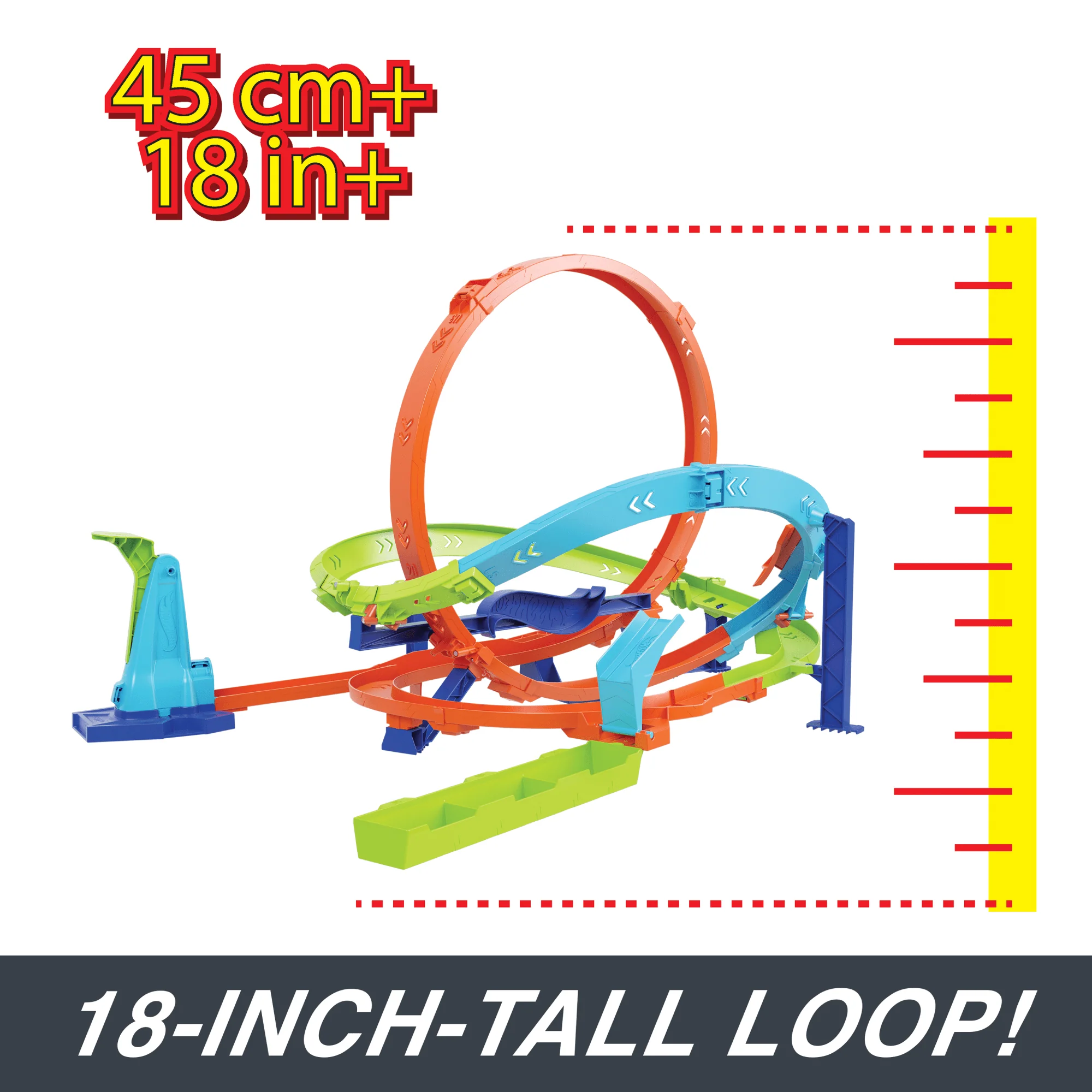 Hot Wheels Action Loop Cyclone Challenge Track Set With 1:64 Scale Toy Car, Easy Storage - Image 3
