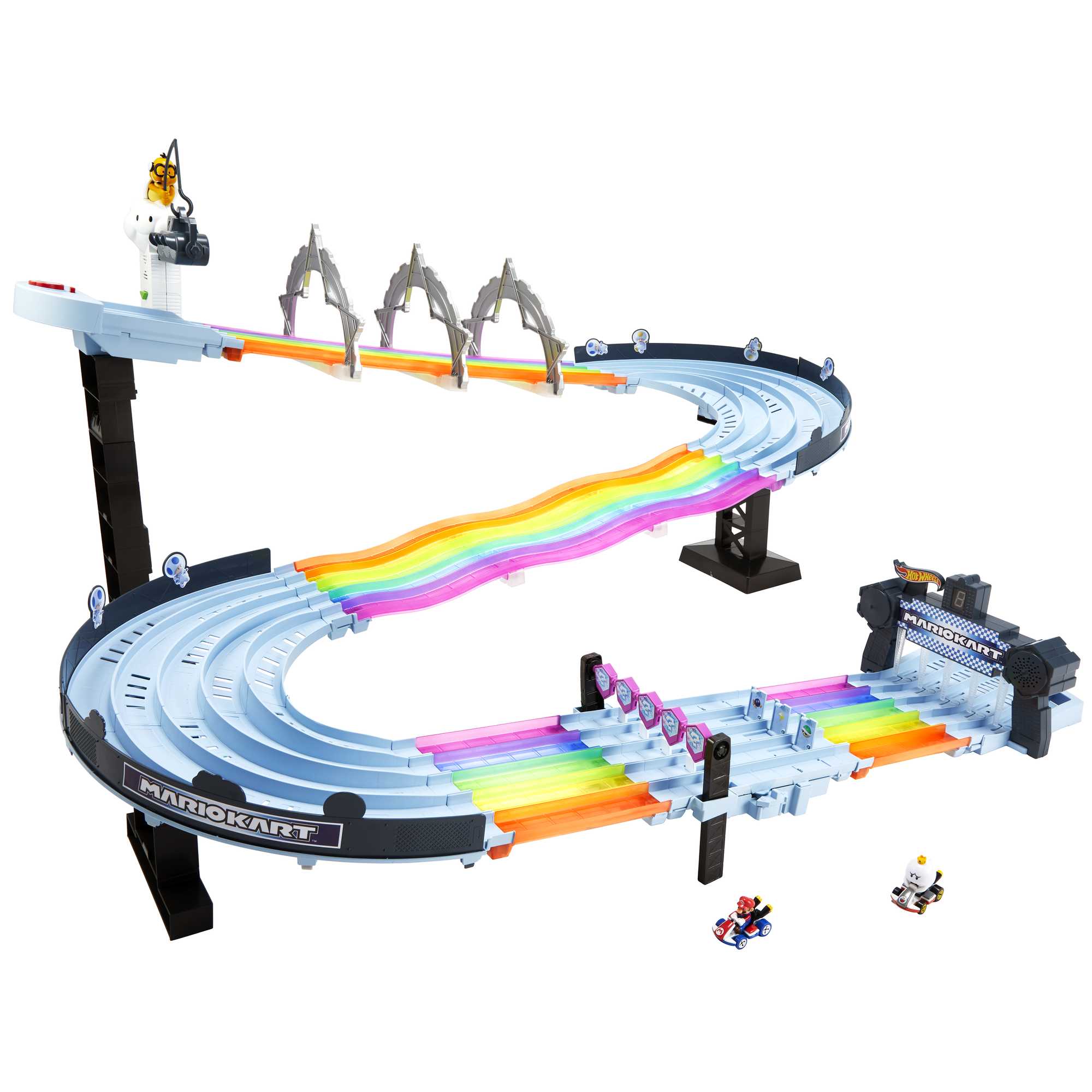 Hot Wheels Mario Kart Pista Arcobaleno Set Con 2 Veicoli in Scala 1:64 - Image 5