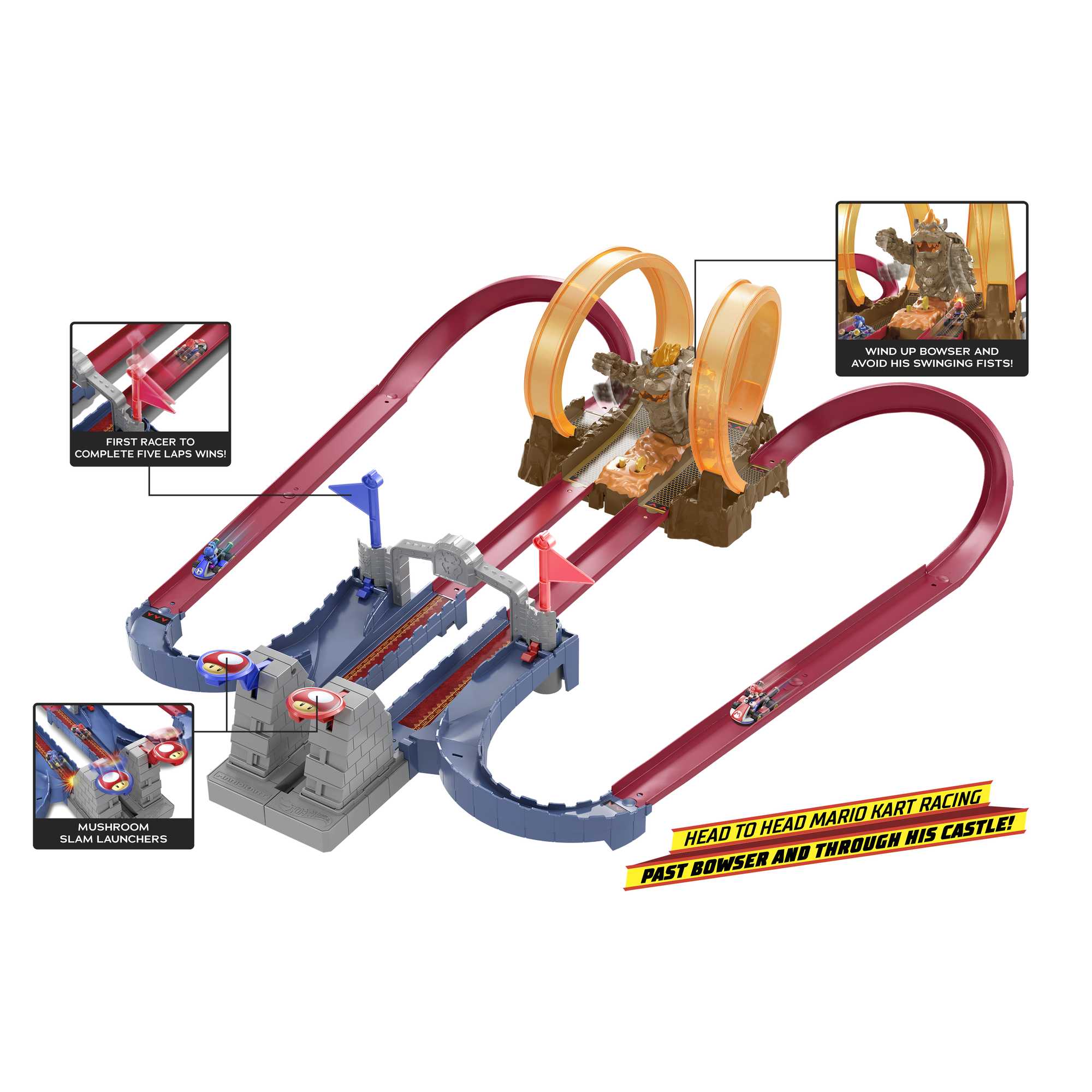 Hot Wheels MarioKart Bowsers Castle Chaos Playset - Image 7