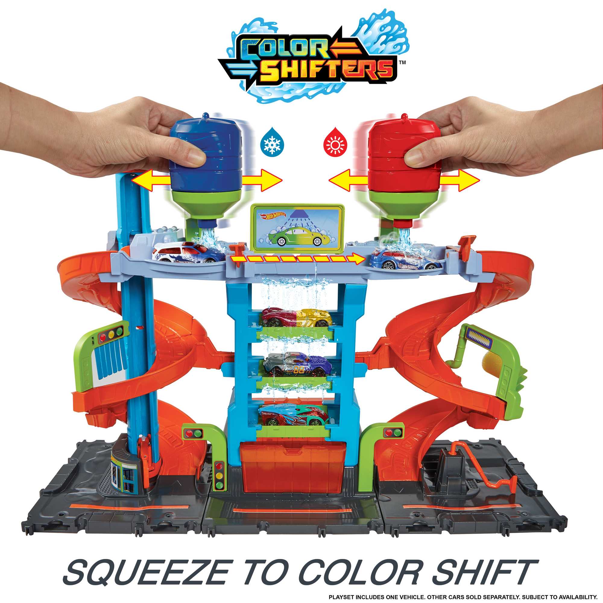 Hot Wheels City MEGA Car Wash With 1 Color Shifters Car, Toy For Kids - Image 4