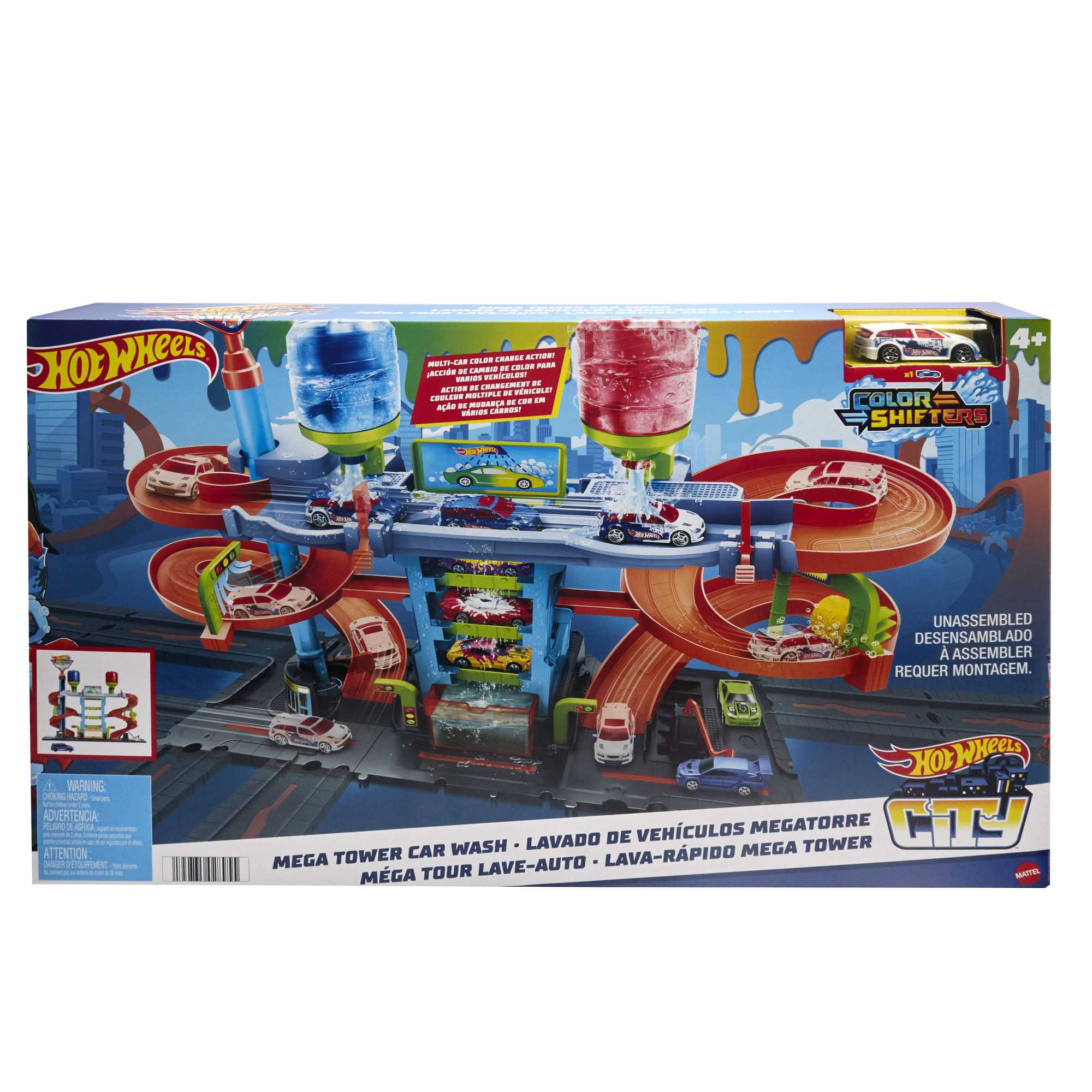 Hot Wheels City MEGA Car Wash With 1 Color Shifters Car, Toy For Kids - Image 6