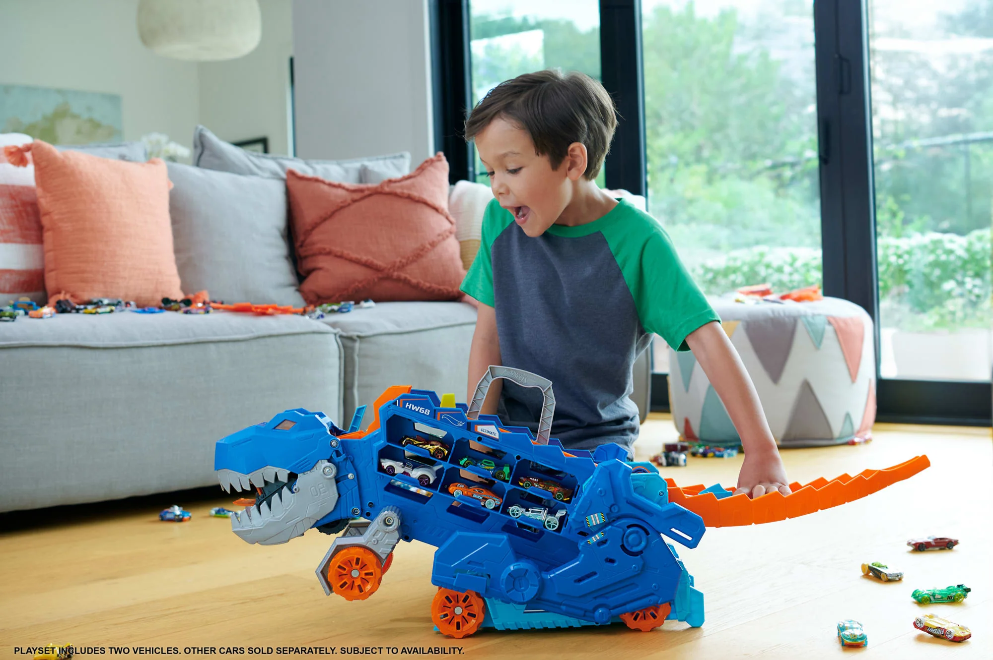 Hot Wheels City-Transporteur T-Rex Pour +20 Voitures, Piste De Course - Image 2