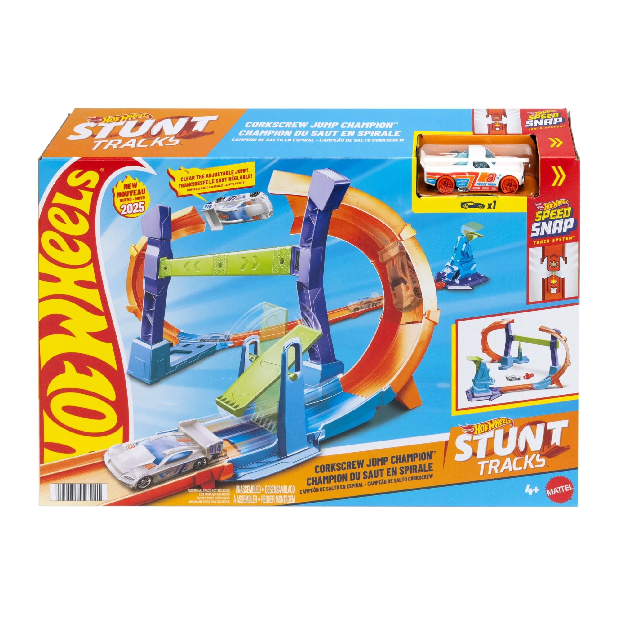 Hot Wheels Mistrzowski skok na pętli Tor wyścigowy + samochód w skali 1:64 Zestaw Zabawka 4+ - Image 6