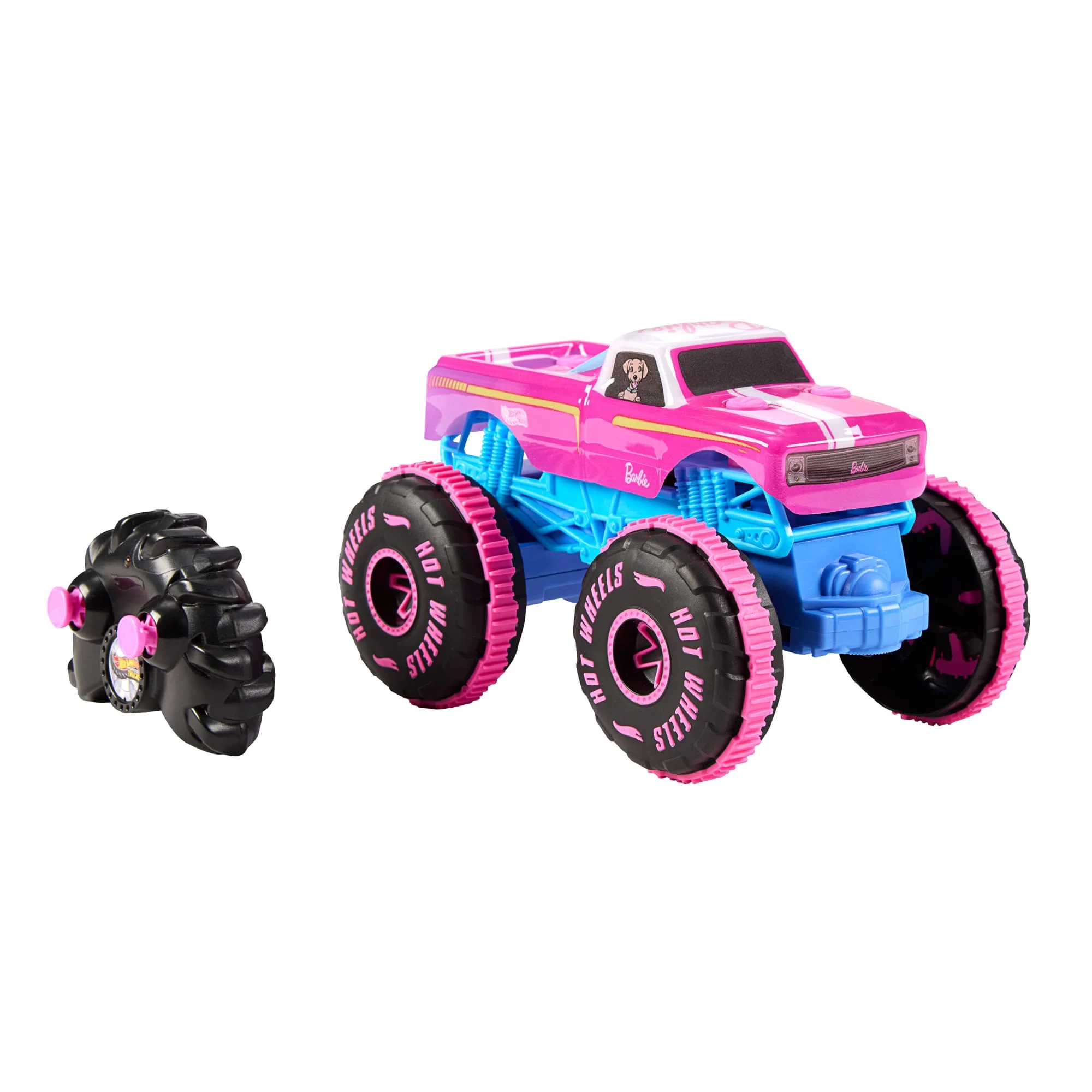 Hot Wheels Monster Trucks 1:24 Scale Barbie RC Toy Vehicle, Battery-Powered Remote-Control Truck - Image 4