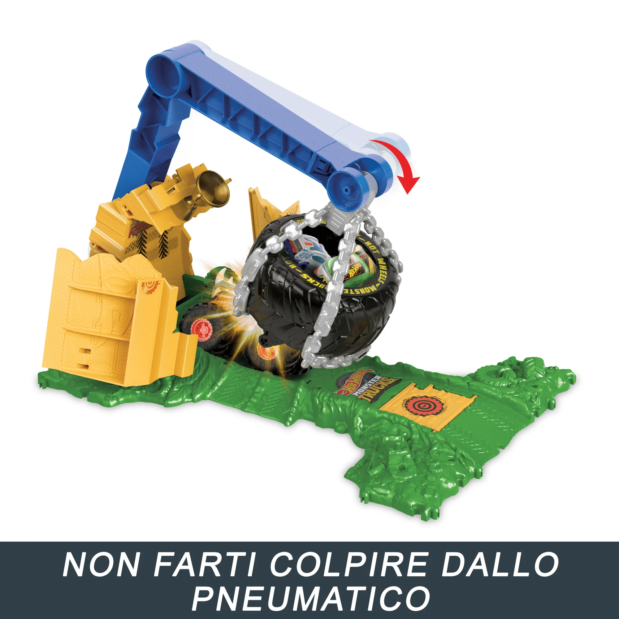 Hot Wheels Monster Trucks Sfida Demolizione Del Carico Rhinomite, Playset Con 1 Truck Giocattolo E 2 Macchinine Schiacciate - Image 4