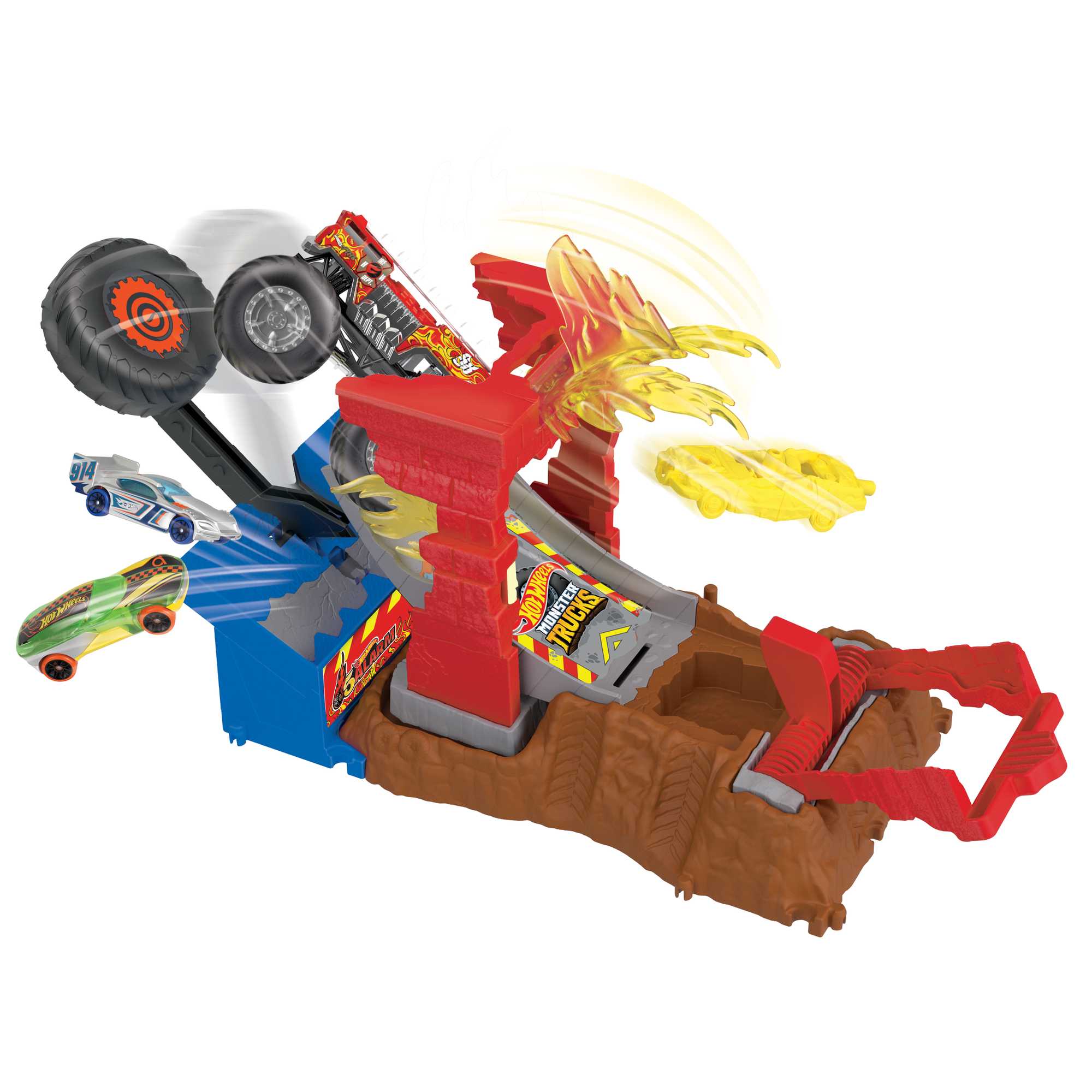 Hot Wheels Monster Trucks Arena Smashers 5-Alarm Fire Crash Challenge Playset With 1 Vehicle - Image 3