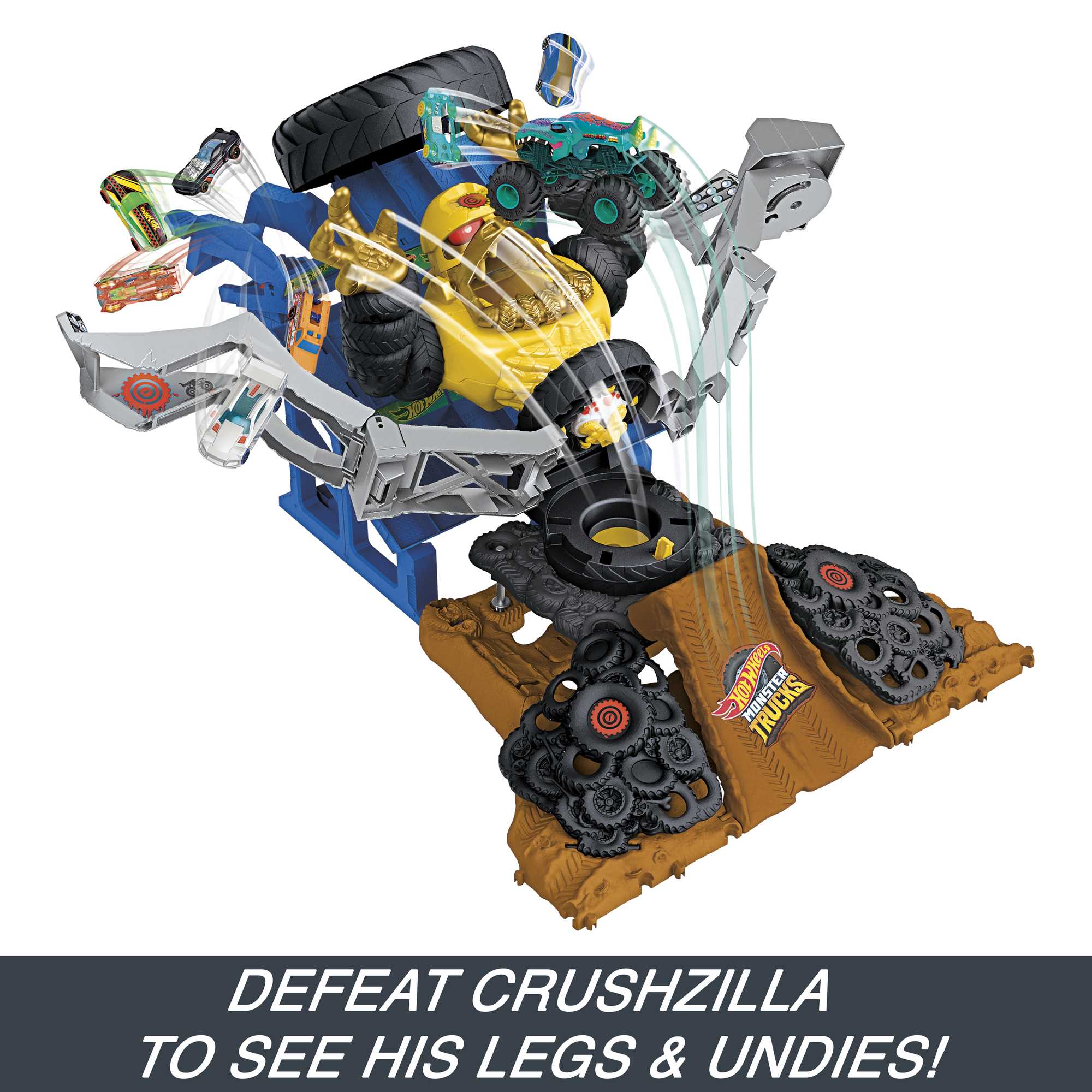 HOT WHEELS Monster Trucks ARENA SMASHERS MEGA - WREX VS CRUSHZILLA TAKEDOWN Playset - Image 5