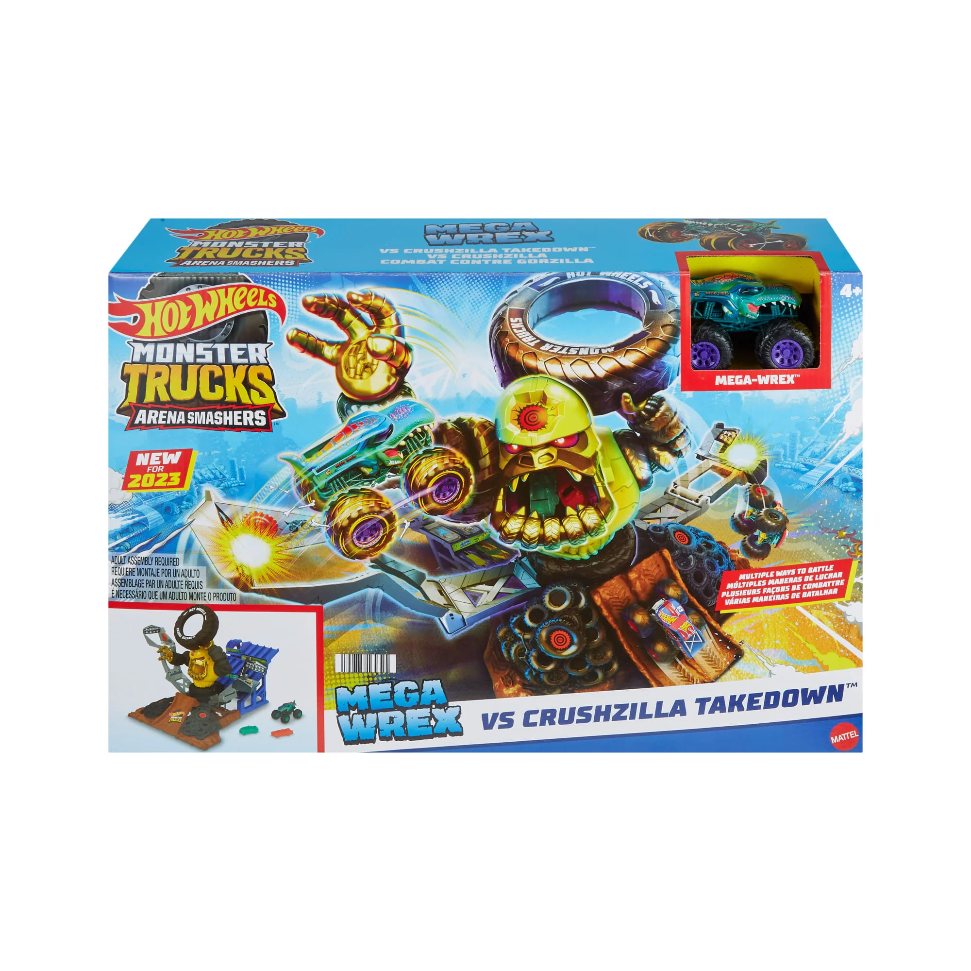 HOT WHEELS Monster Trucks ARENA SMASHERS MEGA - WREX VS CRUSHZILLA TAKEDOWN Playset - Image 6