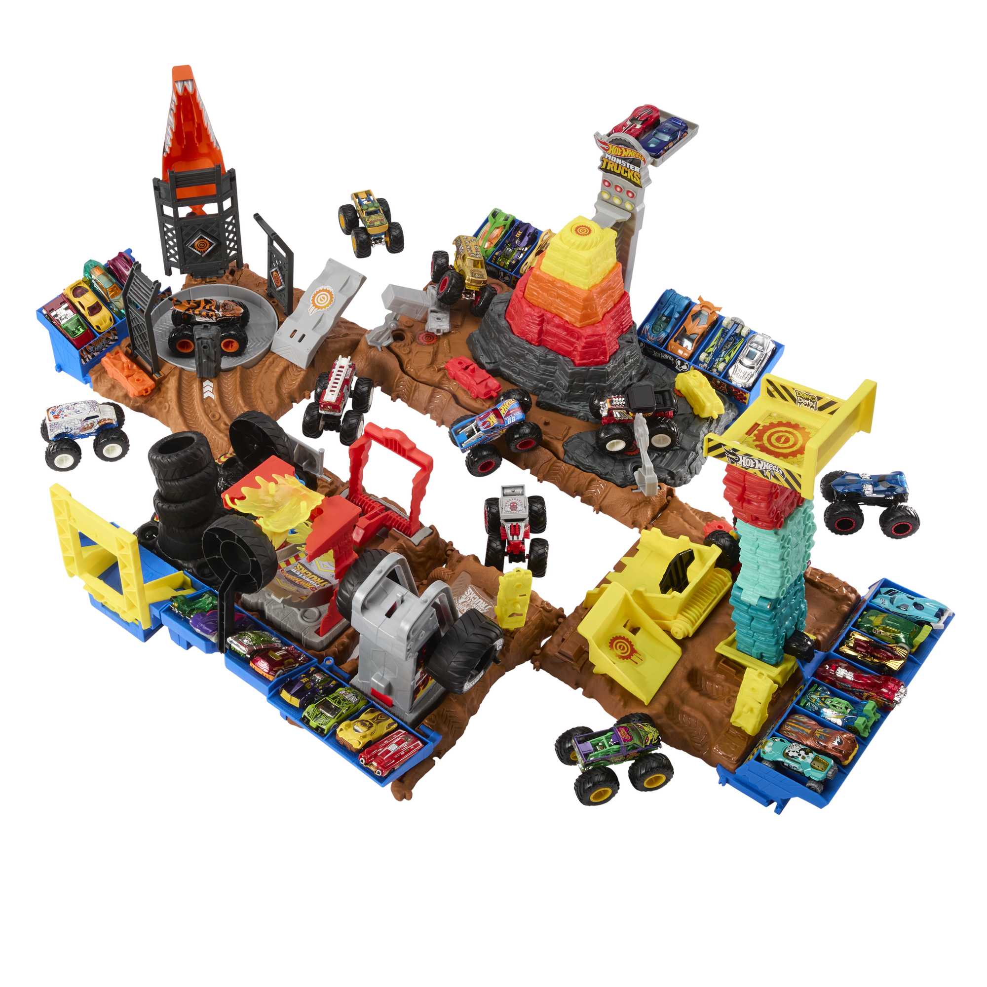 Hot Wheels Monster Trucks Arena Smashers Race Ace Smash Race Challenge Playset - Image 4