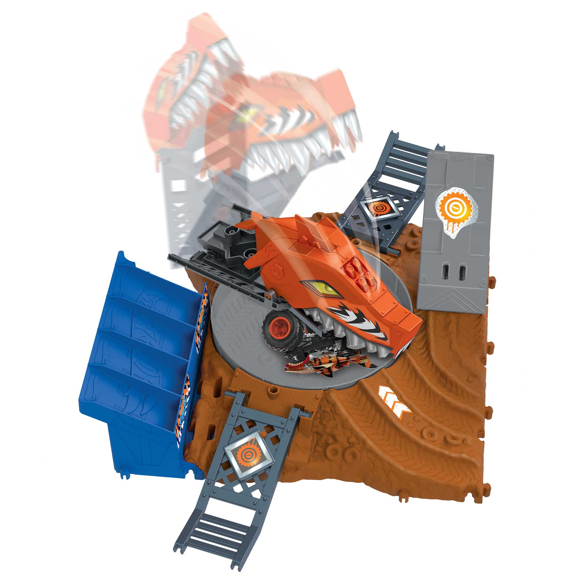 Hot Wheels Monster Trucks Arena Smashers Tiger Shark Spin-Out Challenge - Image 5