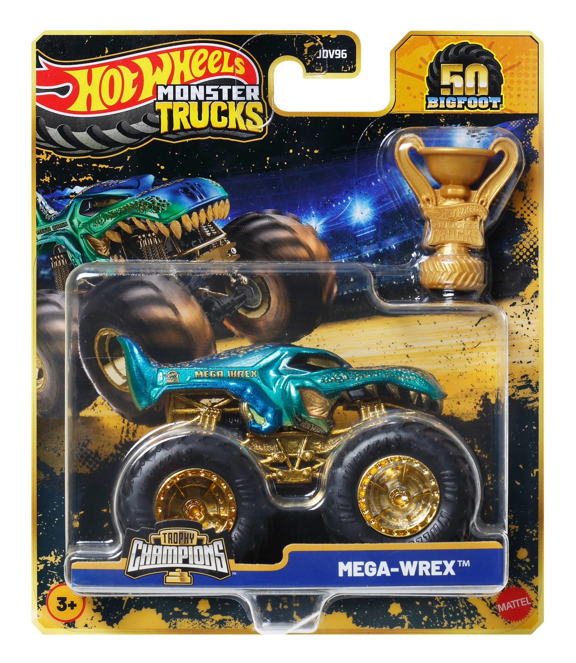 Hot Wheels Monster Trucks Bigfoot Trophy Şampiyonları Tekli Arabalar 1:64 Ölçekli Üst Düzey Metal Araç Ve Kupa (Stiller Çeşitlilik Gösterebilir) - Image 2