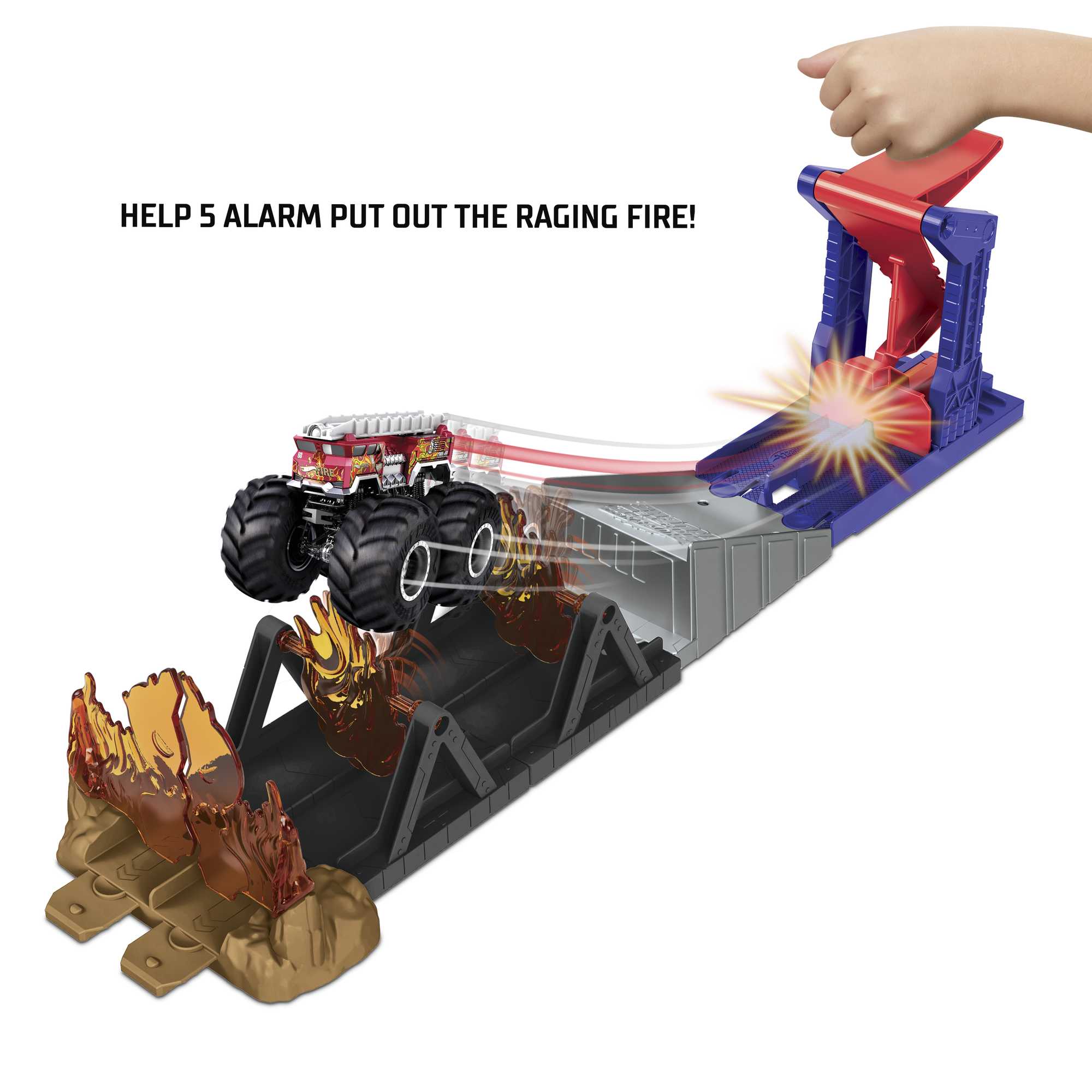 Hot Wheels Monster Trucks Fire Through Playset - Image 5
