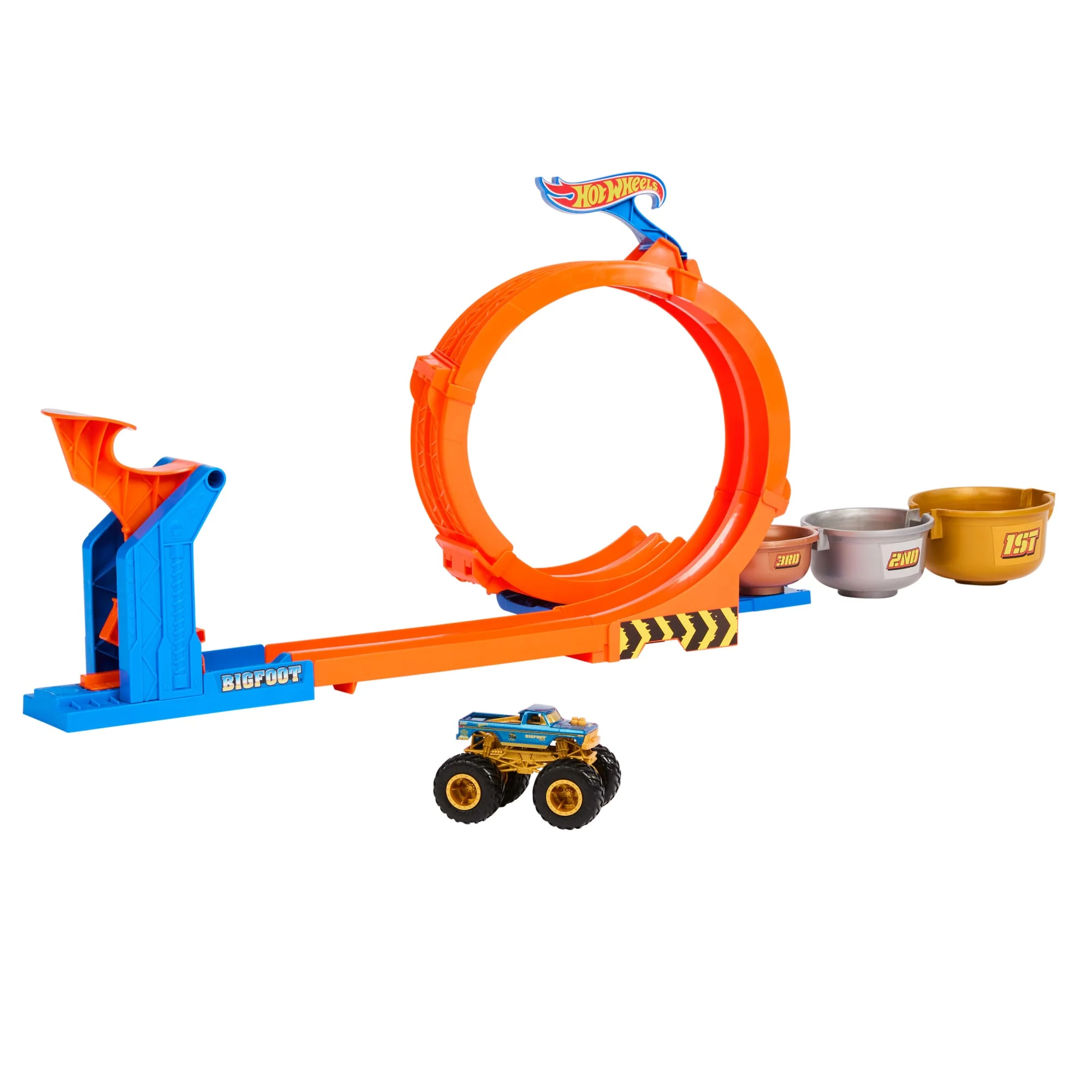 Hot Wheels Monster Trucks Σετ Πίστα Με Λουπ Και Μεταλλικό Όχημα Bigfoot - Image 3