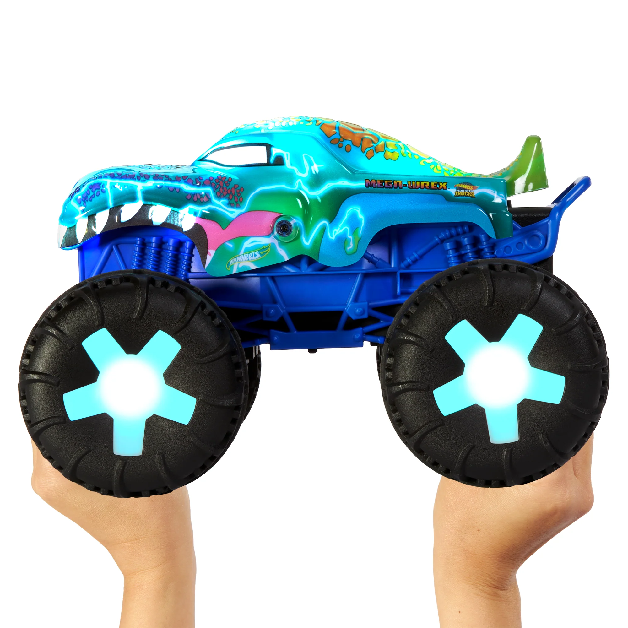 Hot Wheels Monster Trucks Mega-Wrex Alive In Scala 1:15, Veicolo Radiocomandato, Radiocomando Alimentato A Batteria Con Luci E Suoni Interattivi - Image 4
