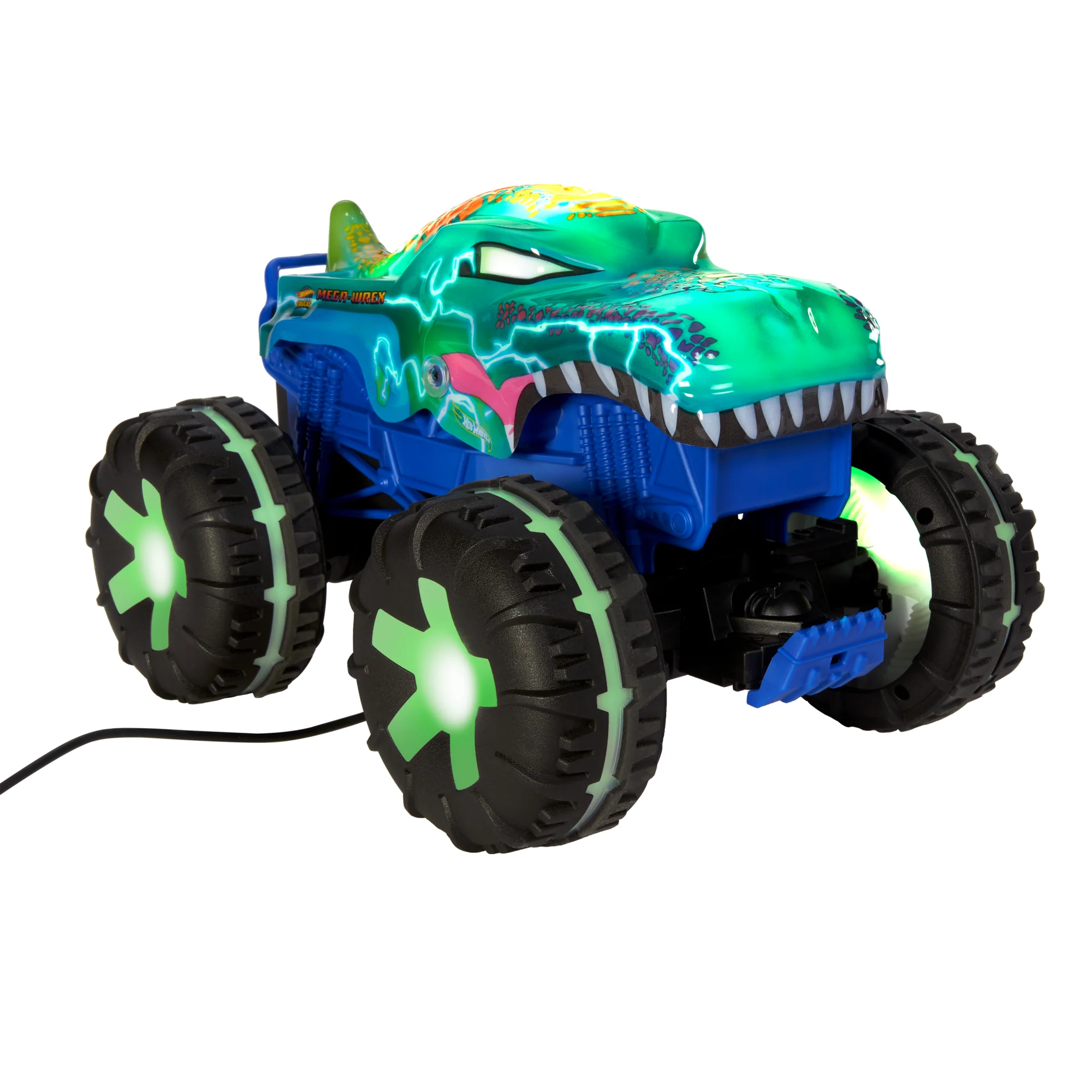 Hot Wheels Monster Trucks Mega-Wrex Alive In Scala 1:15, Veicolo Radiocomandato, Radiocomando Alimentato A Batteria Con Luci E Suoni Interattivi - Image 5