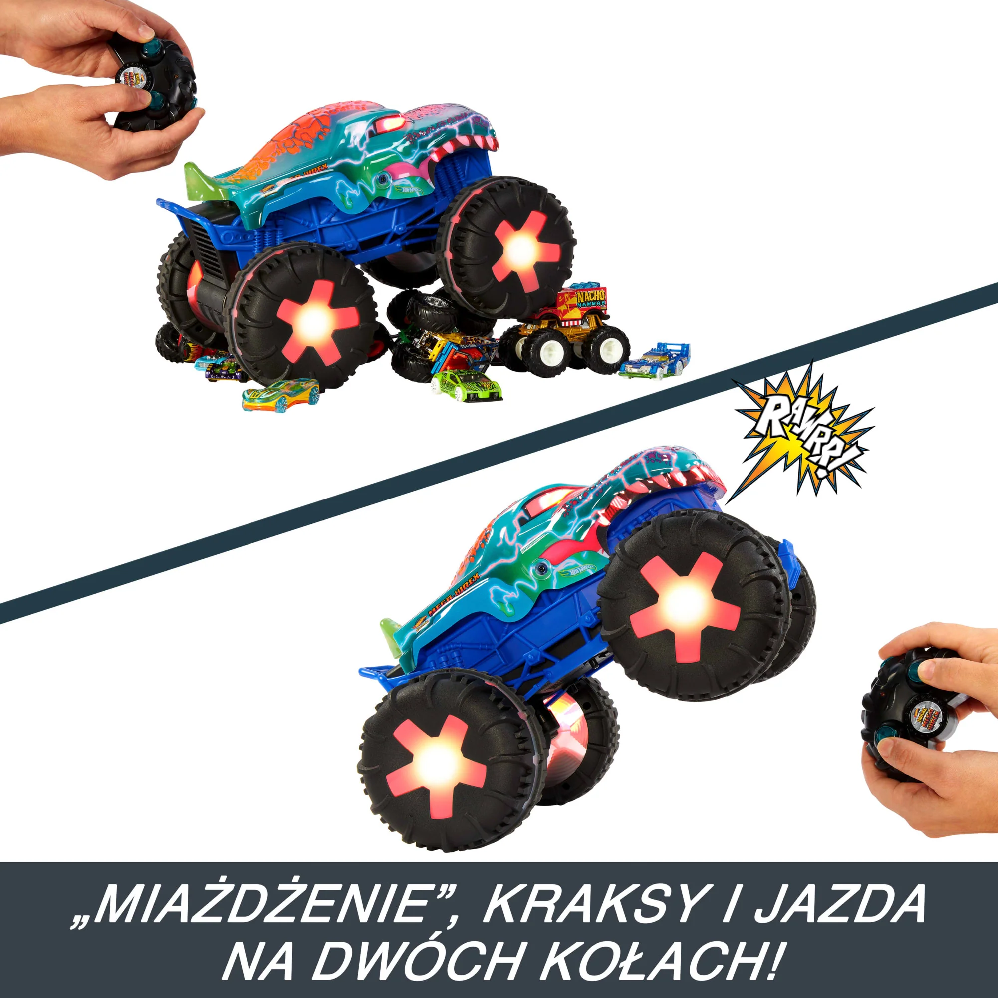 Hot Wheels Monster Trucks MEGA-Wrex Alive Światła i dźwięki Zdalnie sterowany pojazd w skali 1:15 - Image 4