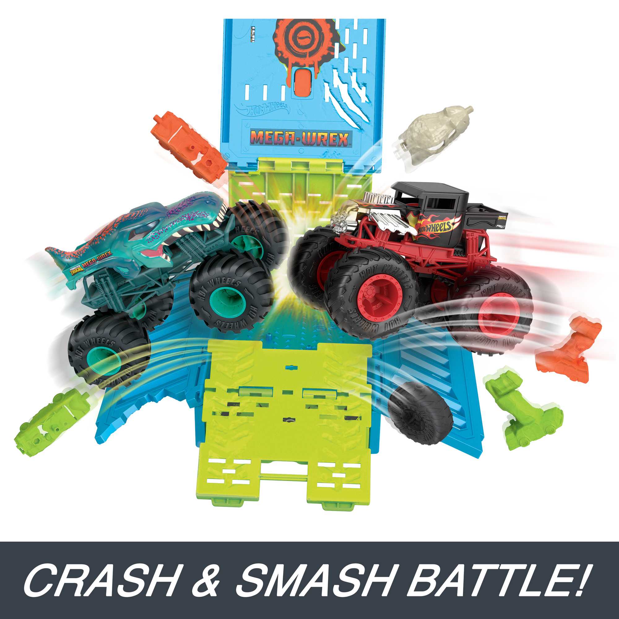 Hot Wheels Monster Trucks Mega-Wrex Crash Cage Playset - Image 4