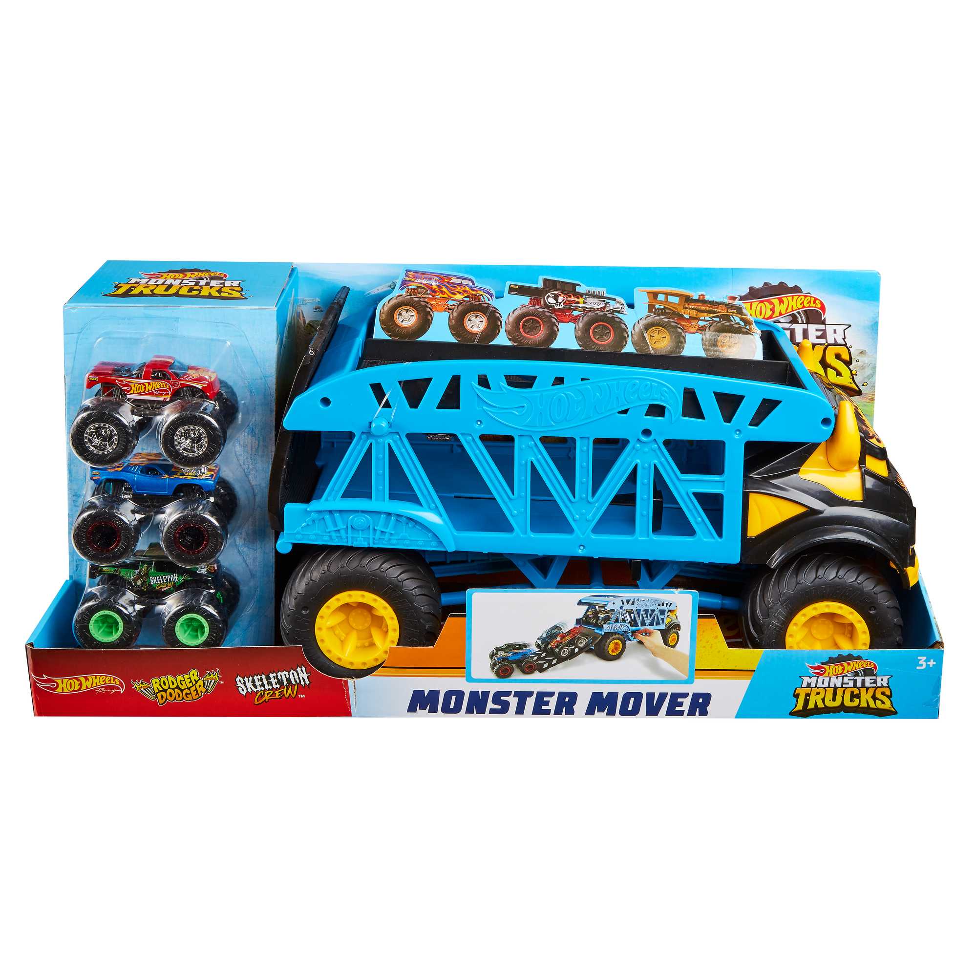 Hot Wheels Monster Trucks Monster Mover+3 Camiones Vehículo - Image 6