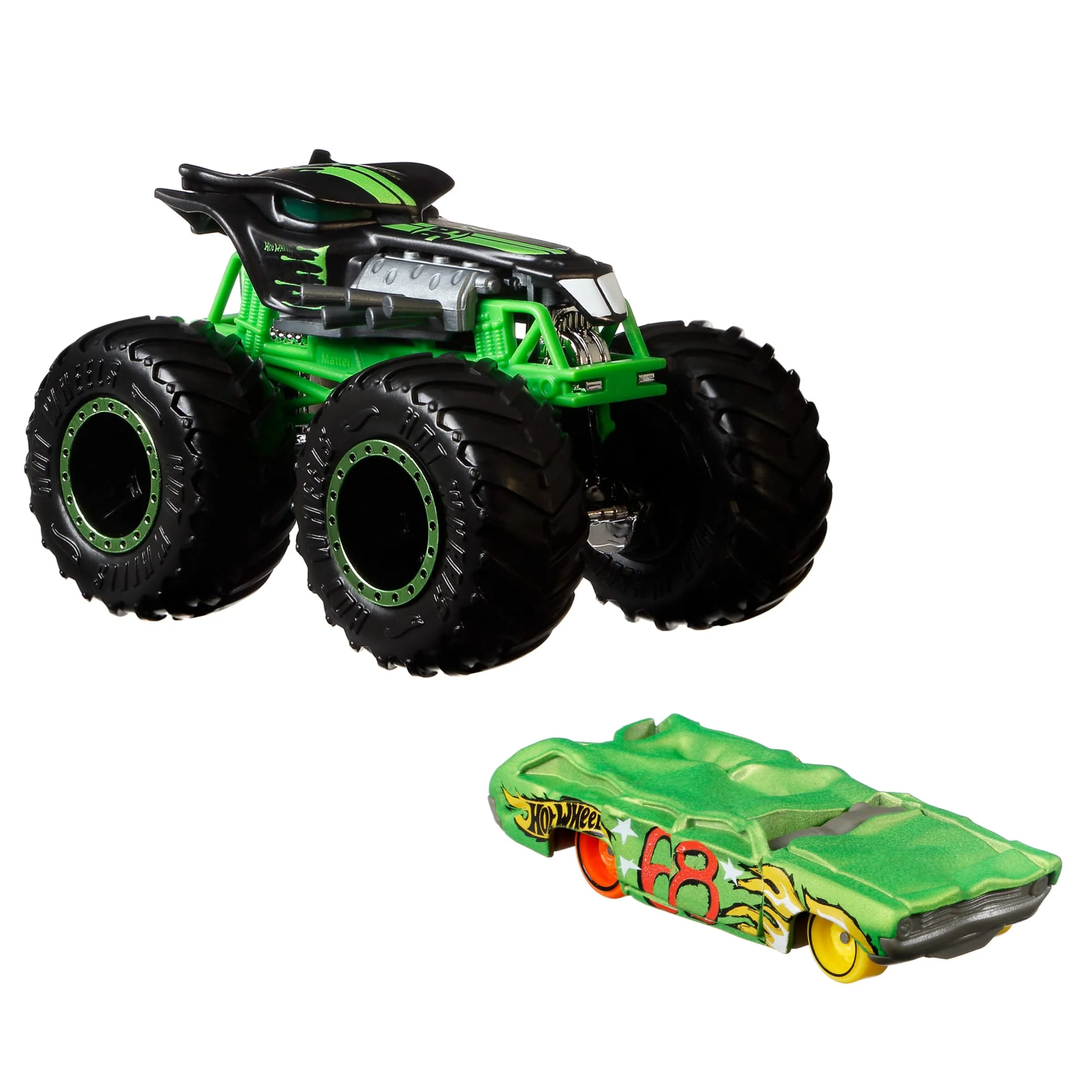 Hot Wheels Monster Trucks Σετ 2 Οχημάτων, Με 1 Όχημα Κλίμακας 1:64 Με Μεγάλες Ρόδες & 1 Μεταλλικό Όχημα - Image 4