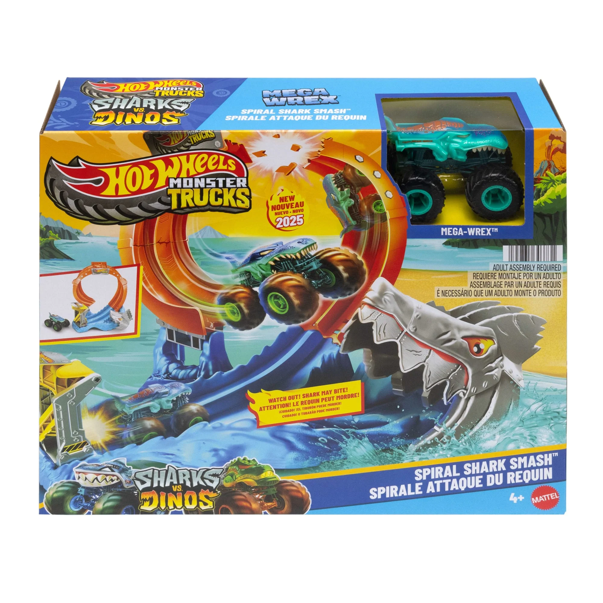 Hot Wheels Monster Trucks Pętla rekina Tor z kraksą + pojazd MEGA-Wrex w skali 1:64 Zestaw Zabawka 4+ - Image 6