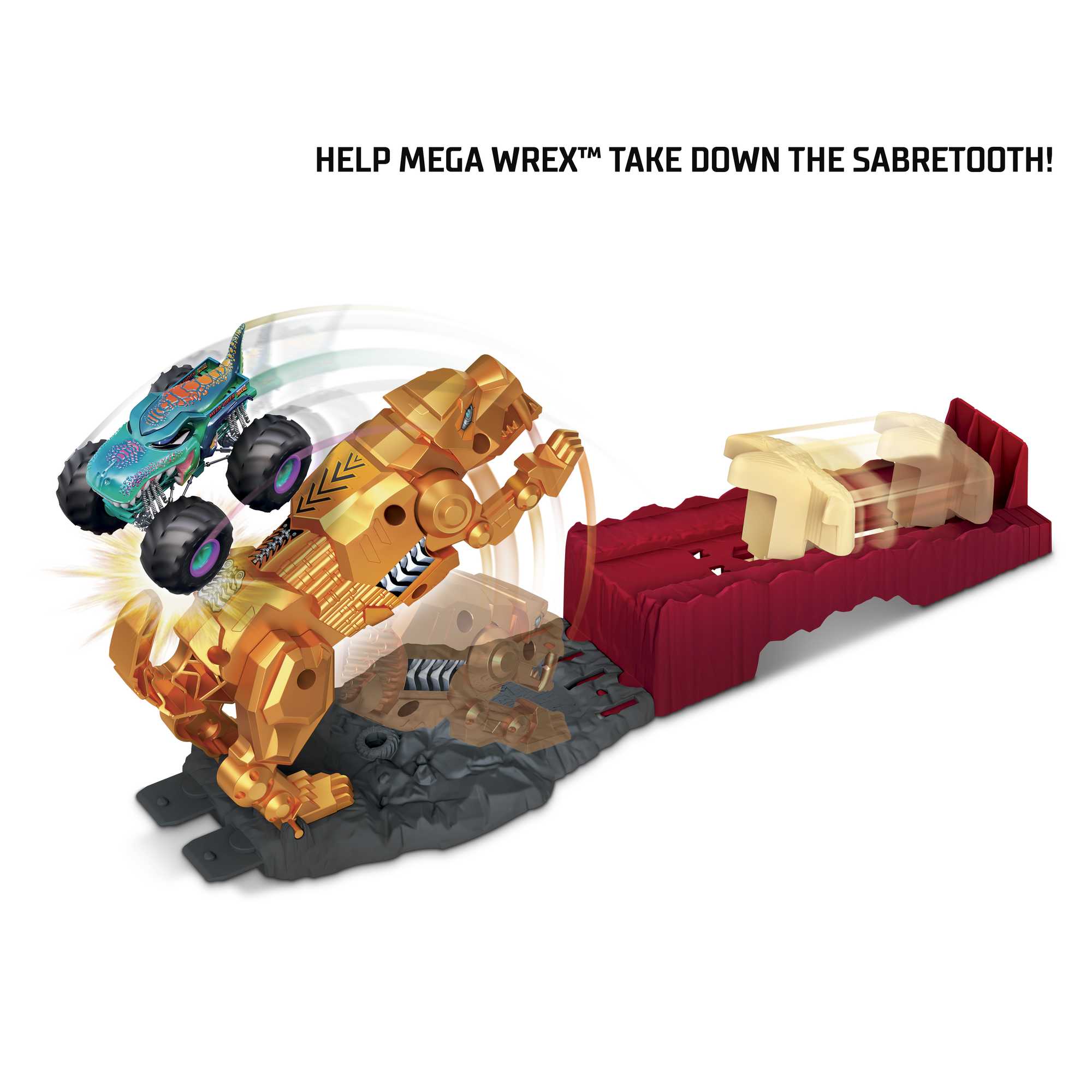 Hot Wheels Monster Trucks Sabretooth Showdown Playset - Image 5