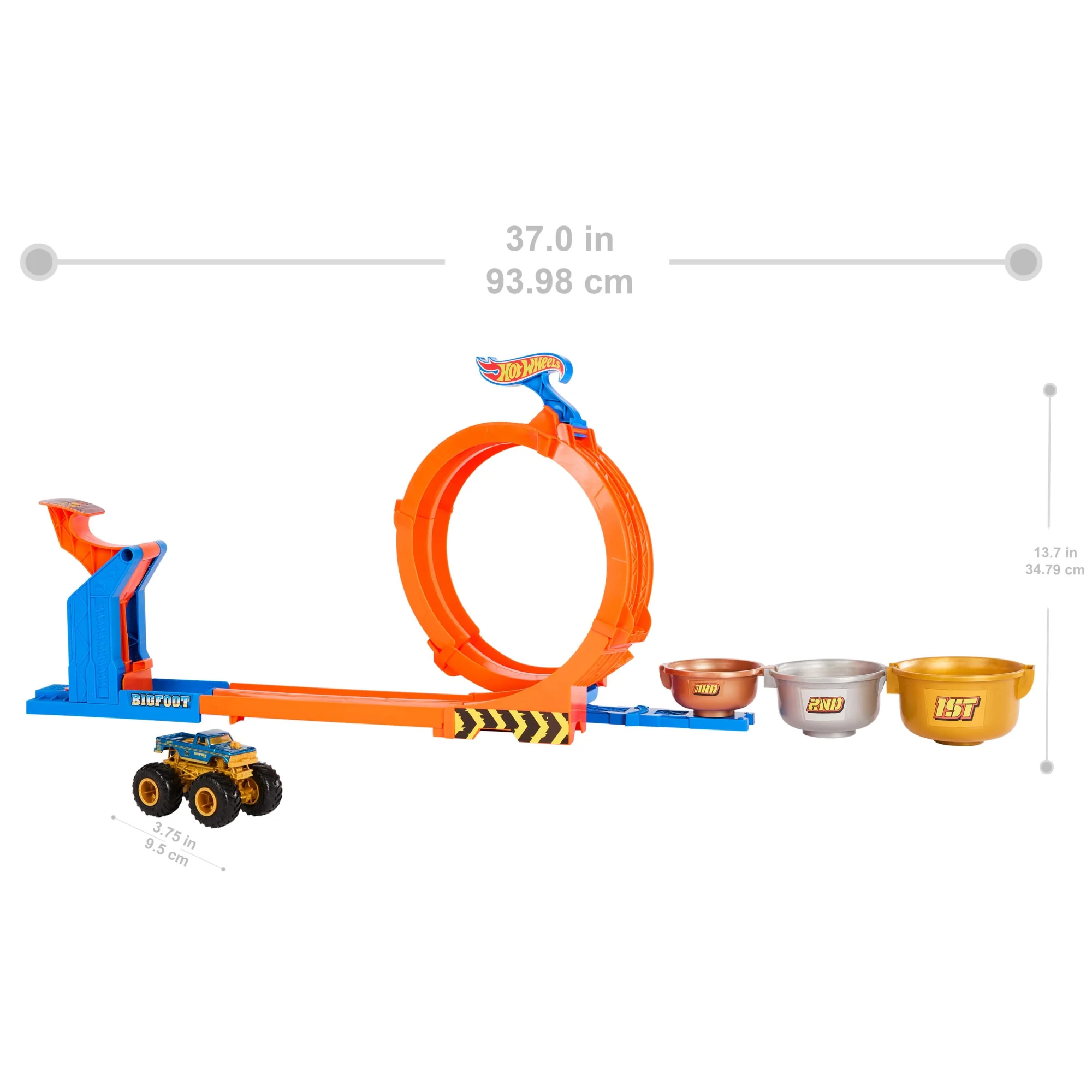 Hot Wheels Monster Trucks Sfida Trofeo Gira E Capovolgi, Playset Con Truck Giocattolo Bigfoot Die-Cast - Image 5