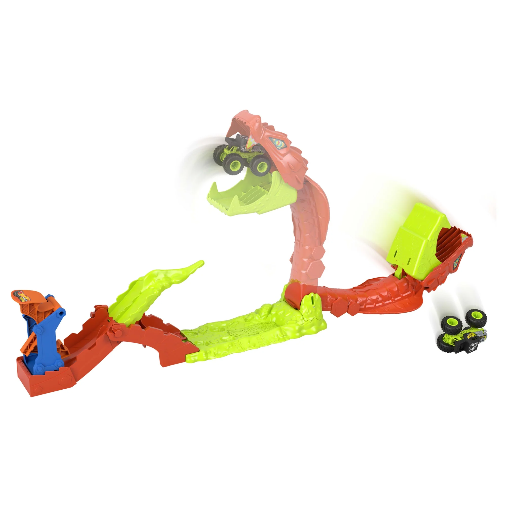 Conjunto De Juego Derriba A La Serpiente De Monster Trucks De Hot Wheels Con Vehículo De Juguete Bone Shaker A Escala 1:64 - Image 4