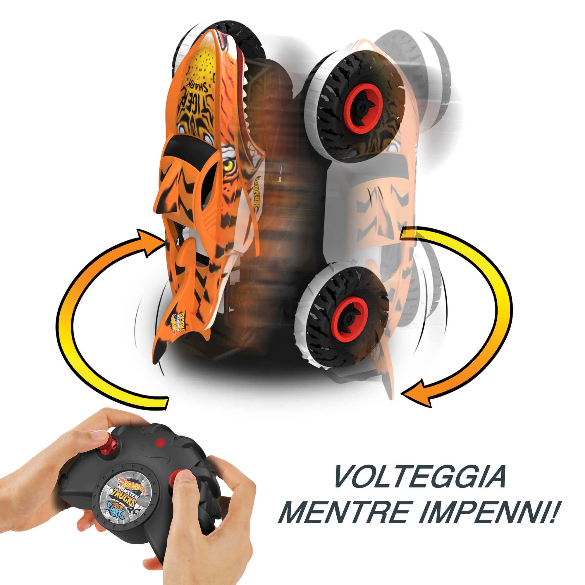 Hot Wheels Monster Trucks Tiger Shark L'Inarrestabile Veicolo Radiocomandato - Image 4
