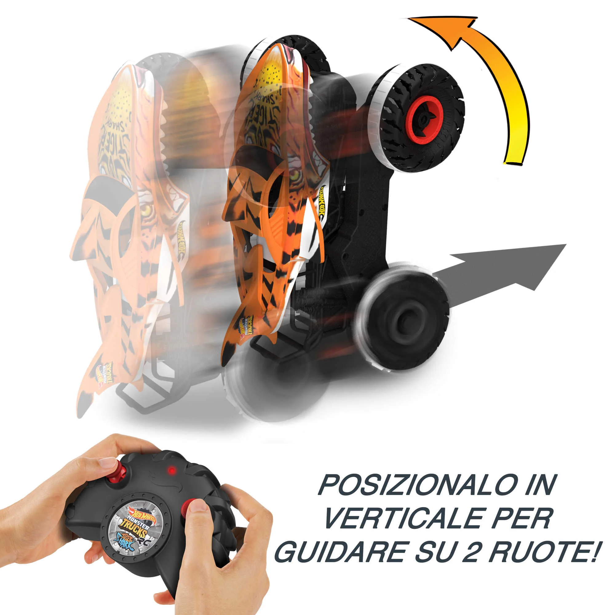 Hot Wheels Monster Trucks Tiger Shark L'Inarrestabile Veicolo Radiocomandato - Image 5