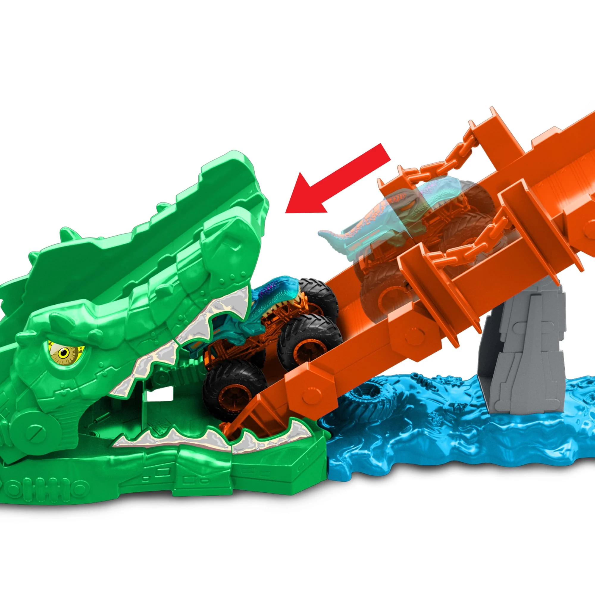 Hot Wheels Monster Trucks Timsahı Devir Oyun Seti Ve 1:64 Ölçekli MEGA-Wrex Aracı - Image 2