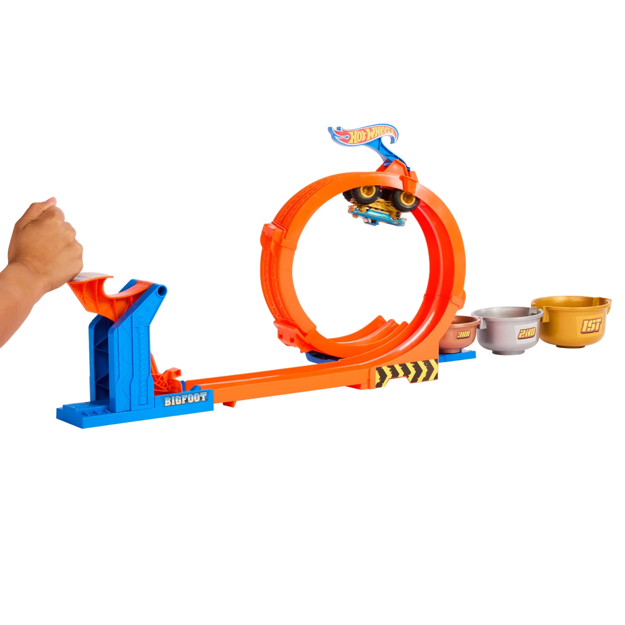 Conjunto De Juego Trofeo Challenge Con Loopings Y Giros De Monster Trucks De Hot Wheels Con Camión Metálico De Juguete Bigfoot - Image 5