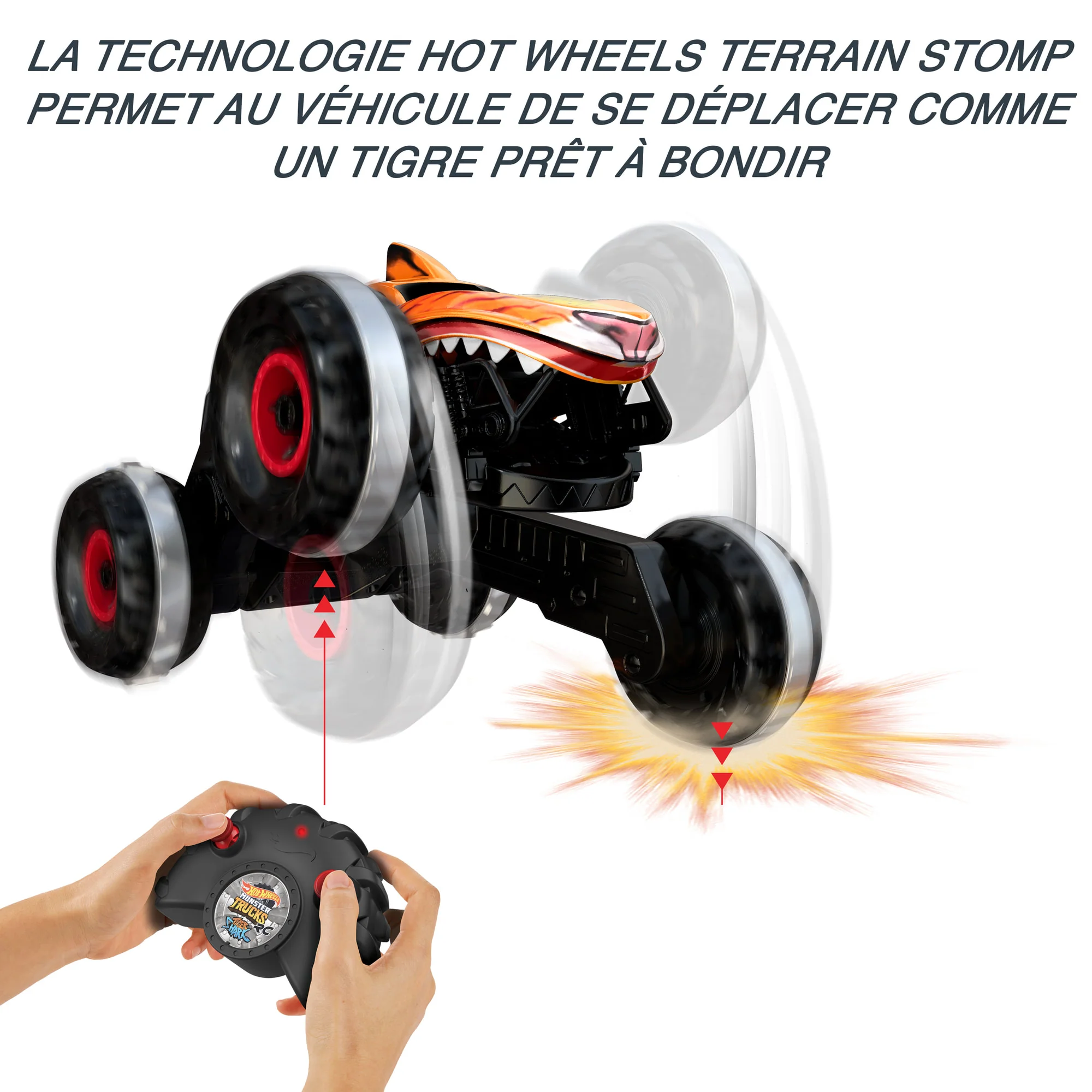 Hot Wheels – Monster Trucks Véhicule Radiocommandé L’Inarrêtable Tiger Shark - Image 3
