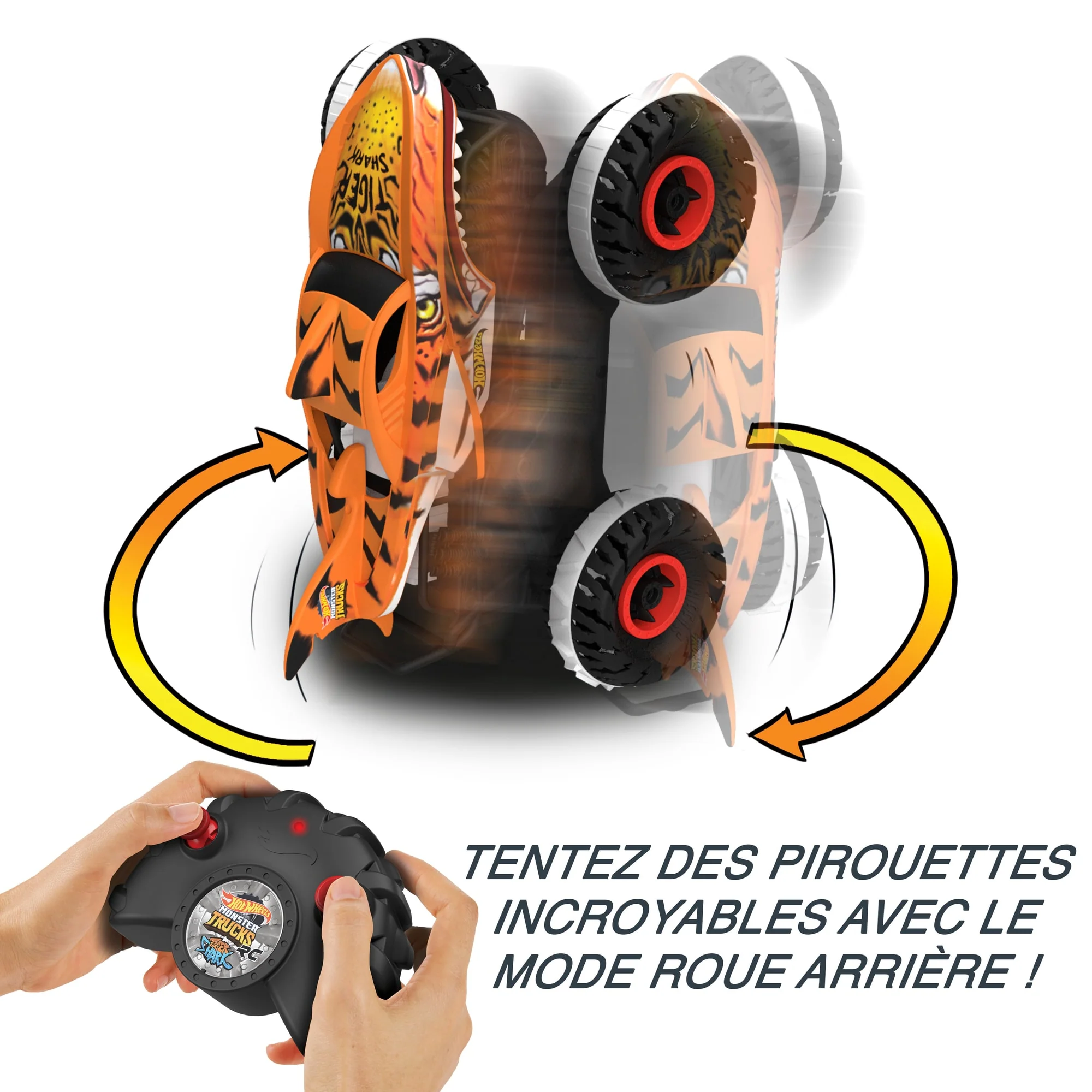 Hot Wheels – Monster Trucks Véhicule Radiocommandé L’Inarrêtable Tiger Shark - Image 4