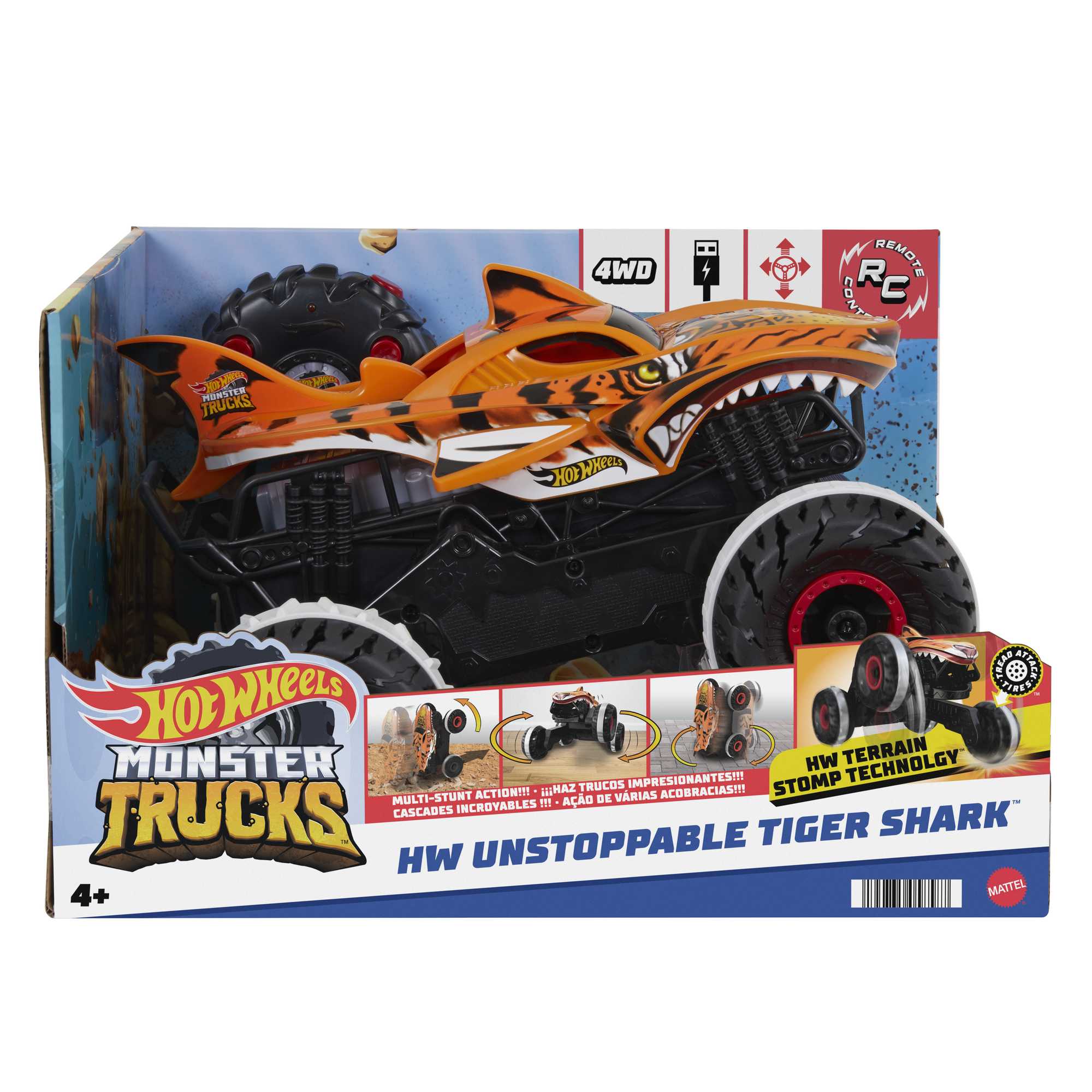 Hot Wheels – Monster Trucks Véhicule Radiocommandé L’Inarrêtable Tiger Shark - Image 6