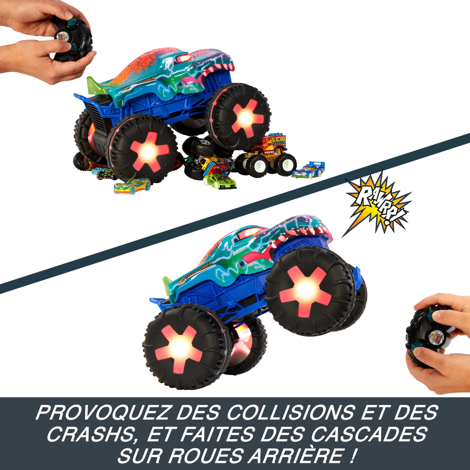 Hot Wheels Monster Trucks-MEGA-Wrex-Véhicule Télécommandé Échelle 1/15 - Image 4