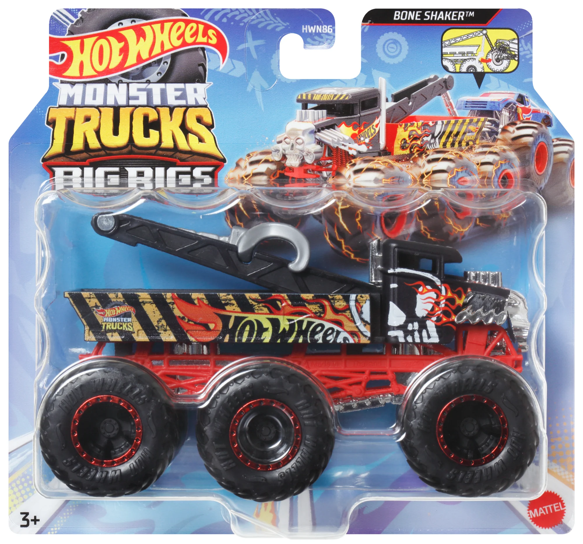 Hot Wheels Monstertrucks Grote Installaties, Metalen Speelgoedtruck Op Schaal Van 1:64 Met 6 Wielen (Stijlen Kunnen Variëren) - Image 6