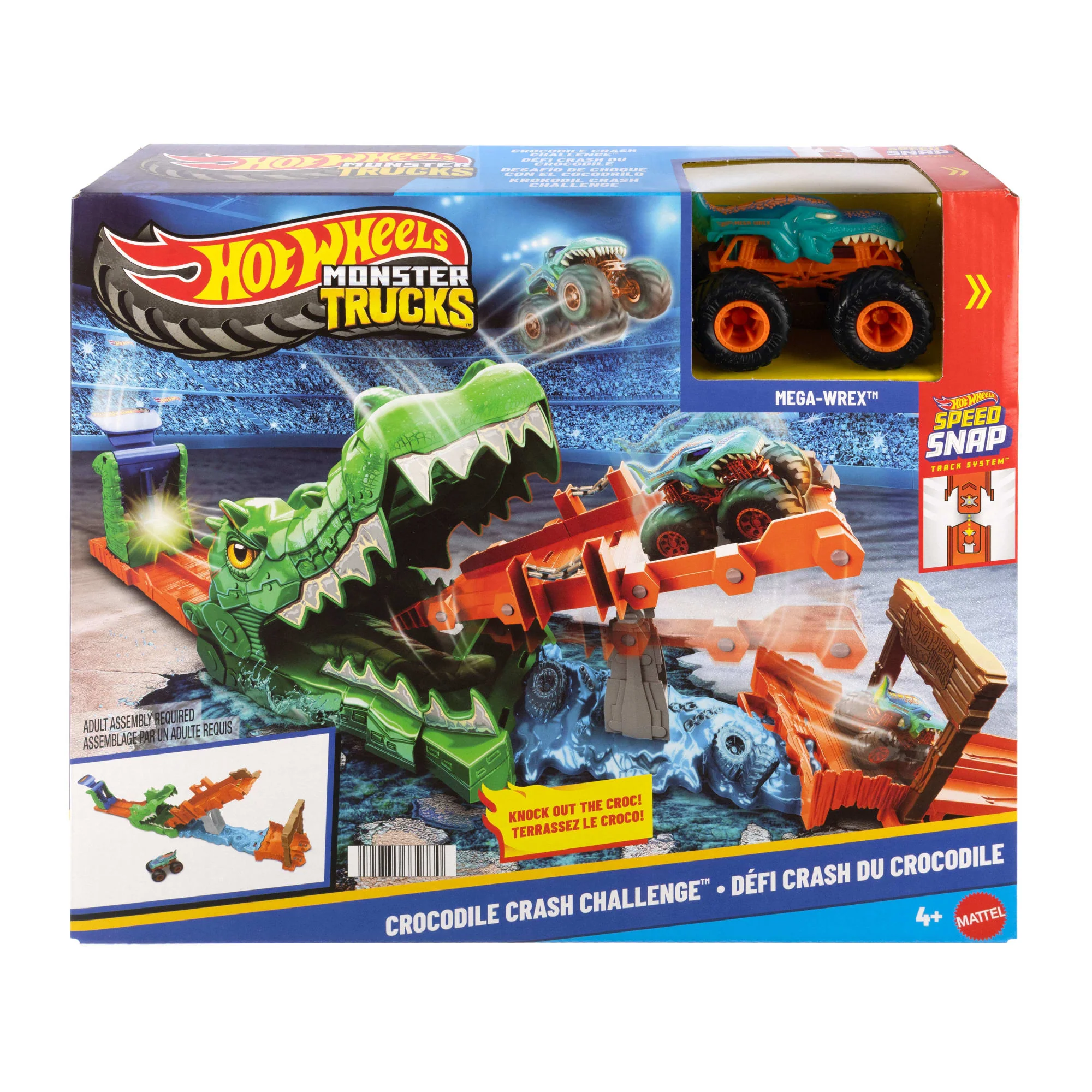Hot Wheels Monstertrucks Krokodil Crash-Uitdaging, Speelset Met Een MEGA-Wrex Speelgoedvoertuig, Schaal 1:64 - Image 6