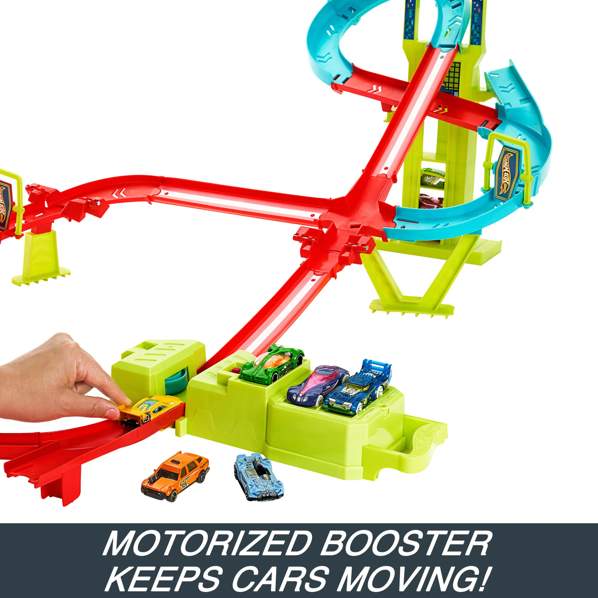 HOT WHEELS NEON SPEEDERS Skyscraper Speed Circuit Track Set - Image 3