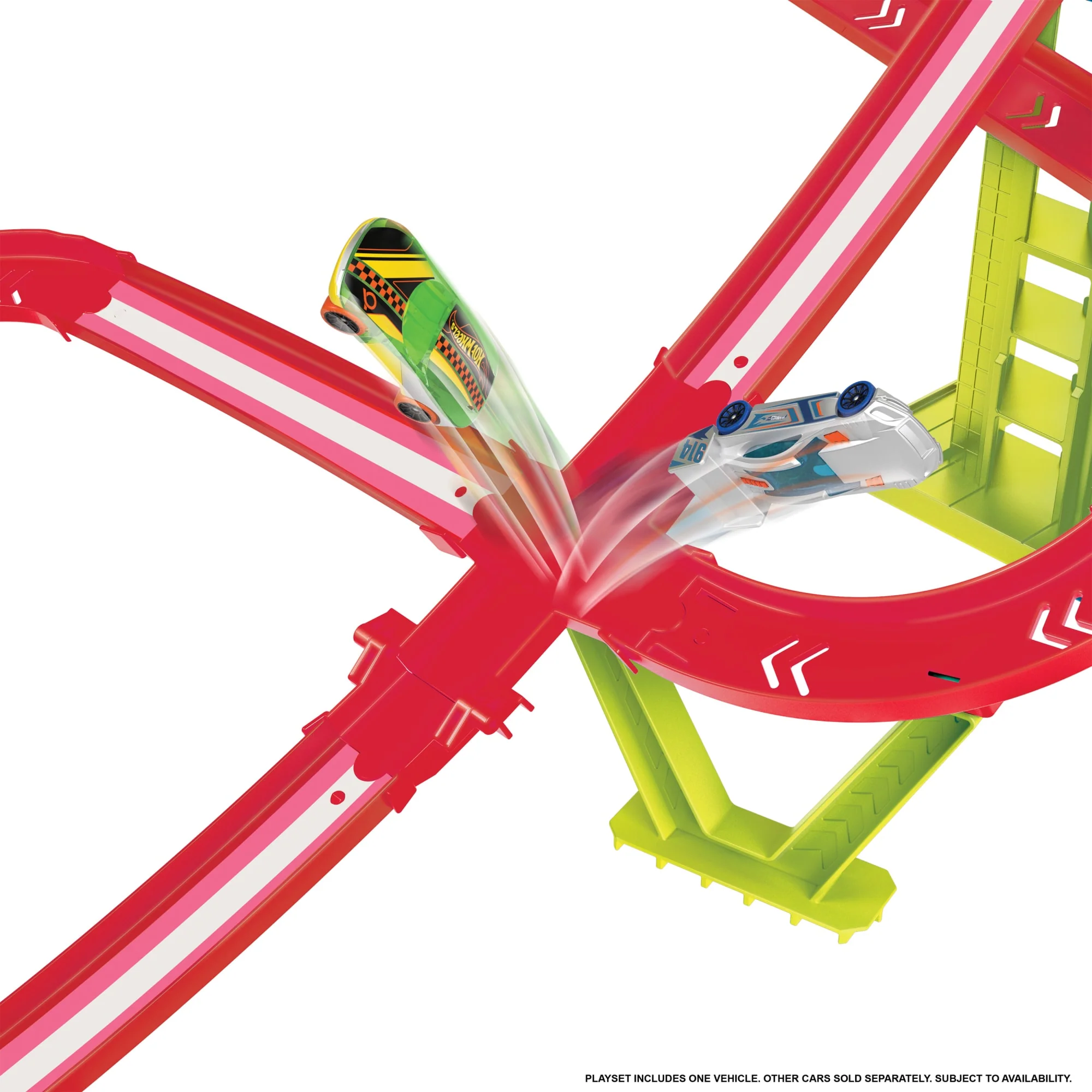 Hot Wheels Neon Yarışlar Çoklu Yarış Heyecanı Pist Seti, 1 Adet Hot Wheels Araba - Image 3