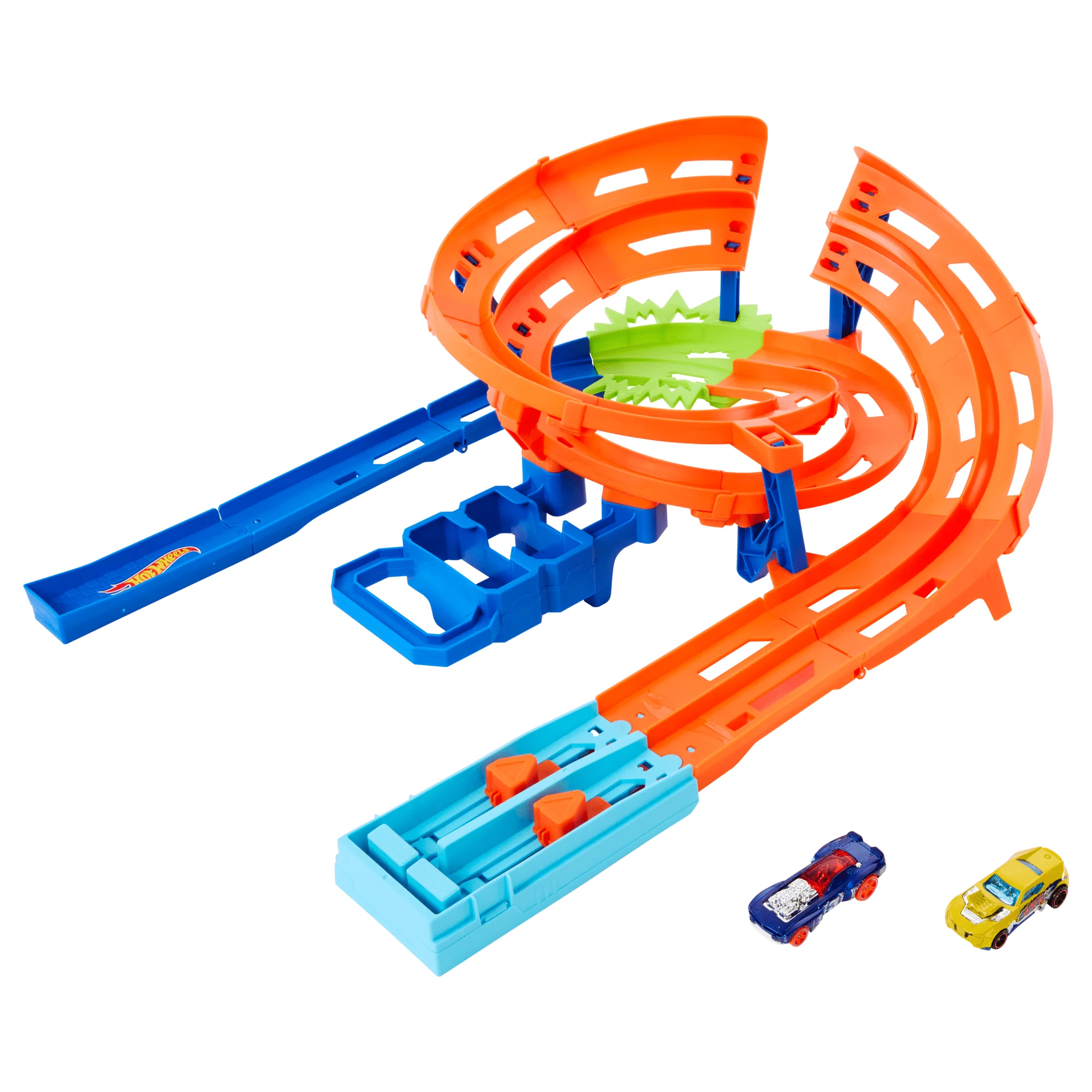 Hot Wheels Pista A Spirale, 2 Macchinine in Scala 1:64, Facile Da Riporre