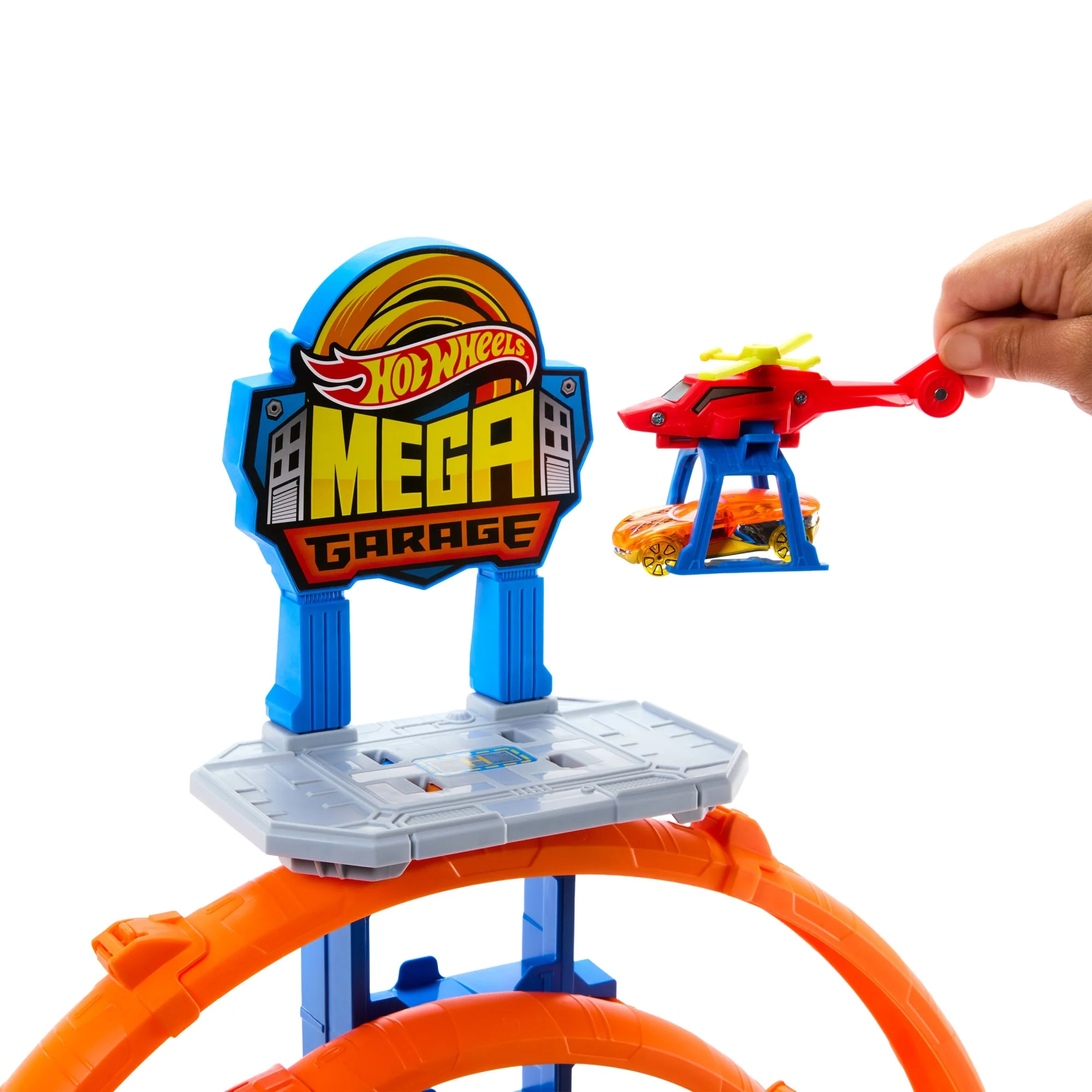 Hot Wheels City MEGA Garage, Playset Con 1 Macchinina Die-Cast E 1 Elicottero Giocattolo in Scala 1:64 - Image 5