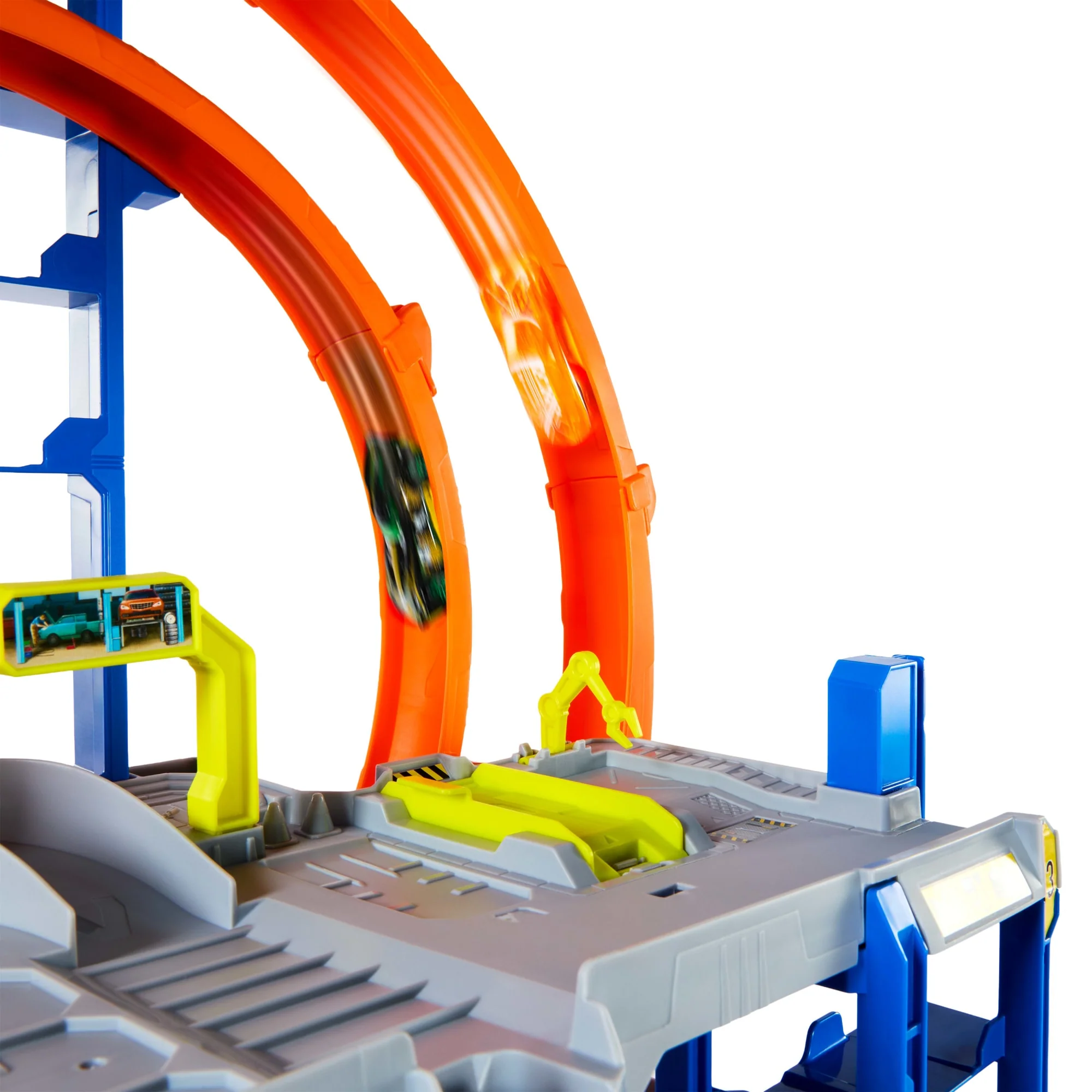 Hot Wheels City MEGA Garage, Playset Con 1 Macchinina Die-Cast E 1 Elicottero Giocattolo in Scala 1:64 - Image 6