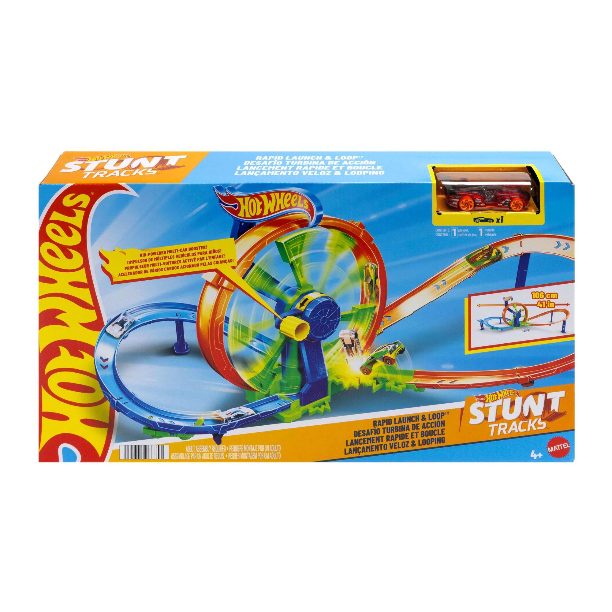 Hot Wheels Action Pista Loop Rotante Playset Con Macchinina Giocattolo Die-Cast in Scala 1:64, Pista E Zona Scontro - Image 6