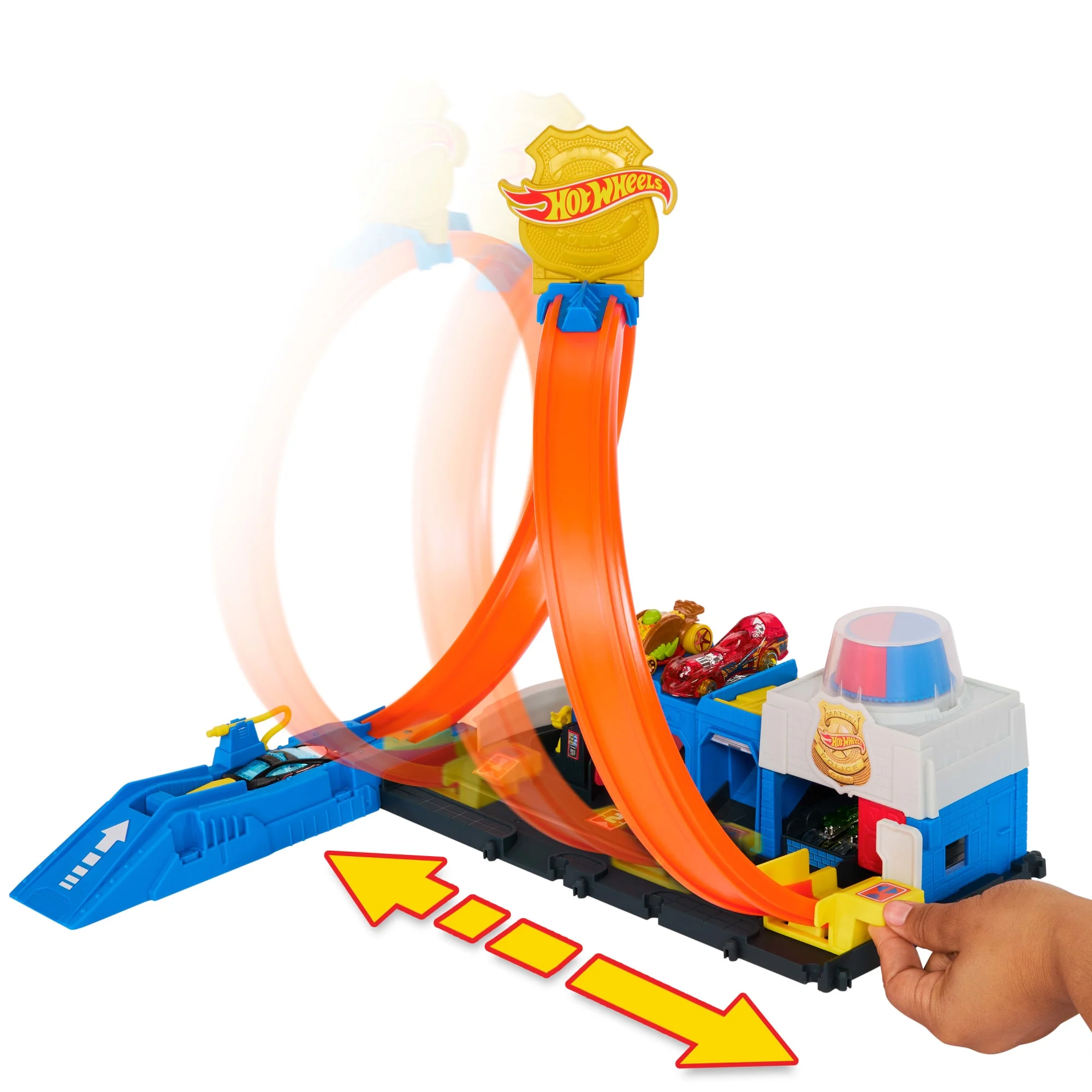 Hot Wheels Polis İstasyonu Oyun Seti, 1:64 Ölçekli Oyuncak Polis Arabası Ve Ayarlanabilir Pist Çemberi - Image 2