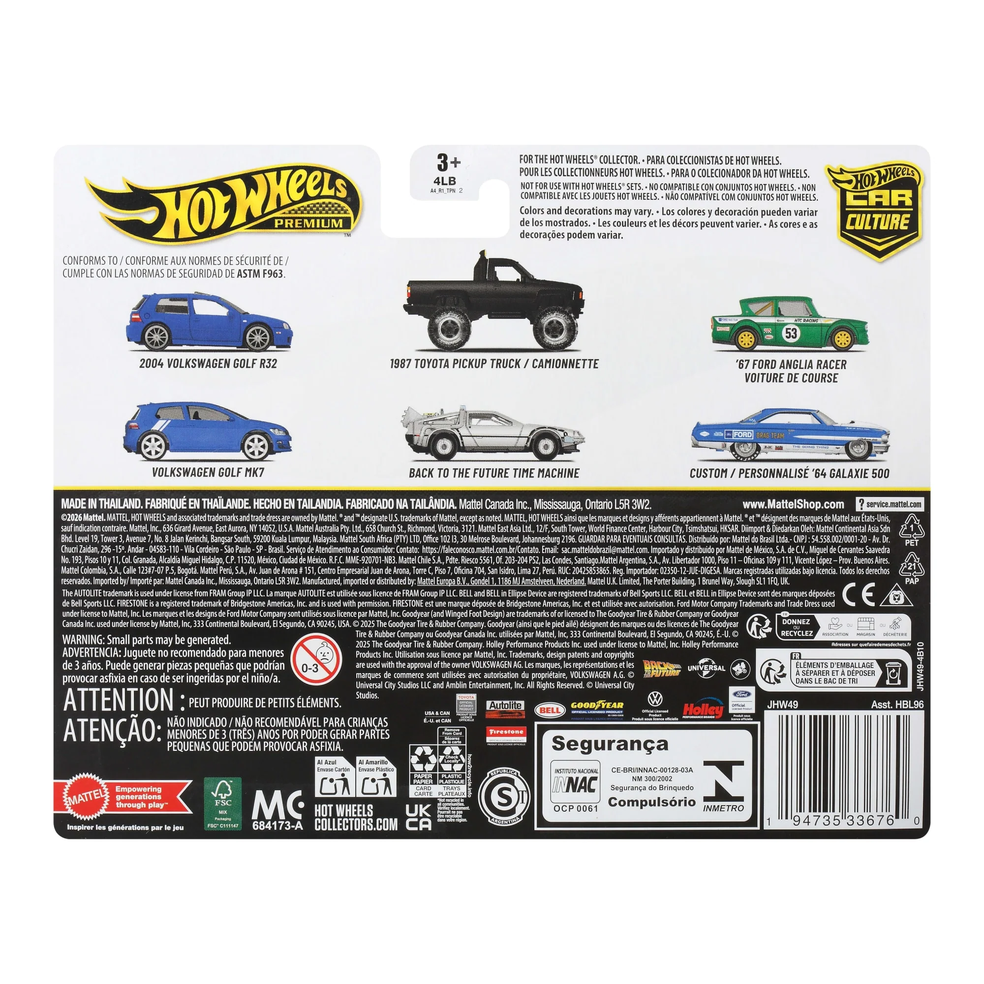 Hot Wheels Premium Kultowe auta 2-pak VW Golf R32 (2004) + Volkswagen Golf Mk7 Samochody 1:64 Zestaw autek Zabawki 3+ - Image 6