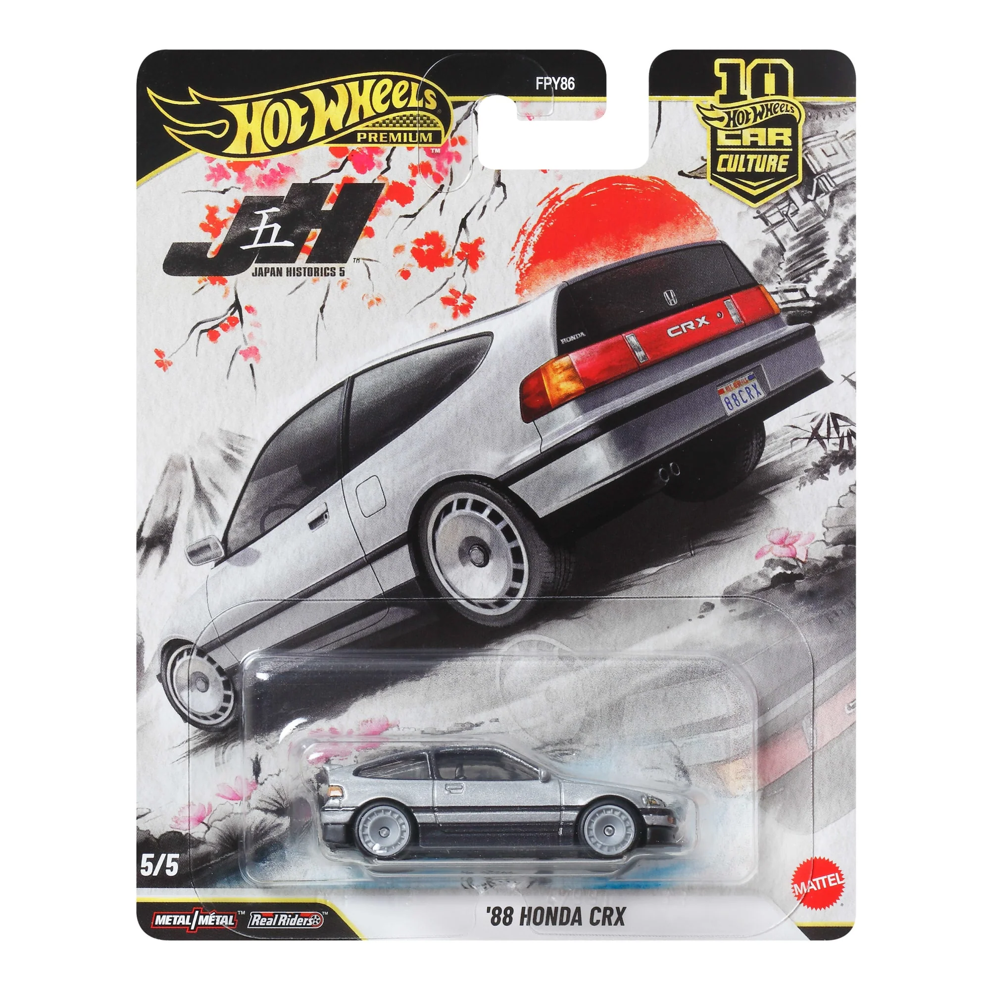Hot Wheels Premium Kultowe auta Honda CRX 1988 Samochód 1:64 Zabawka 3+ - Image 6